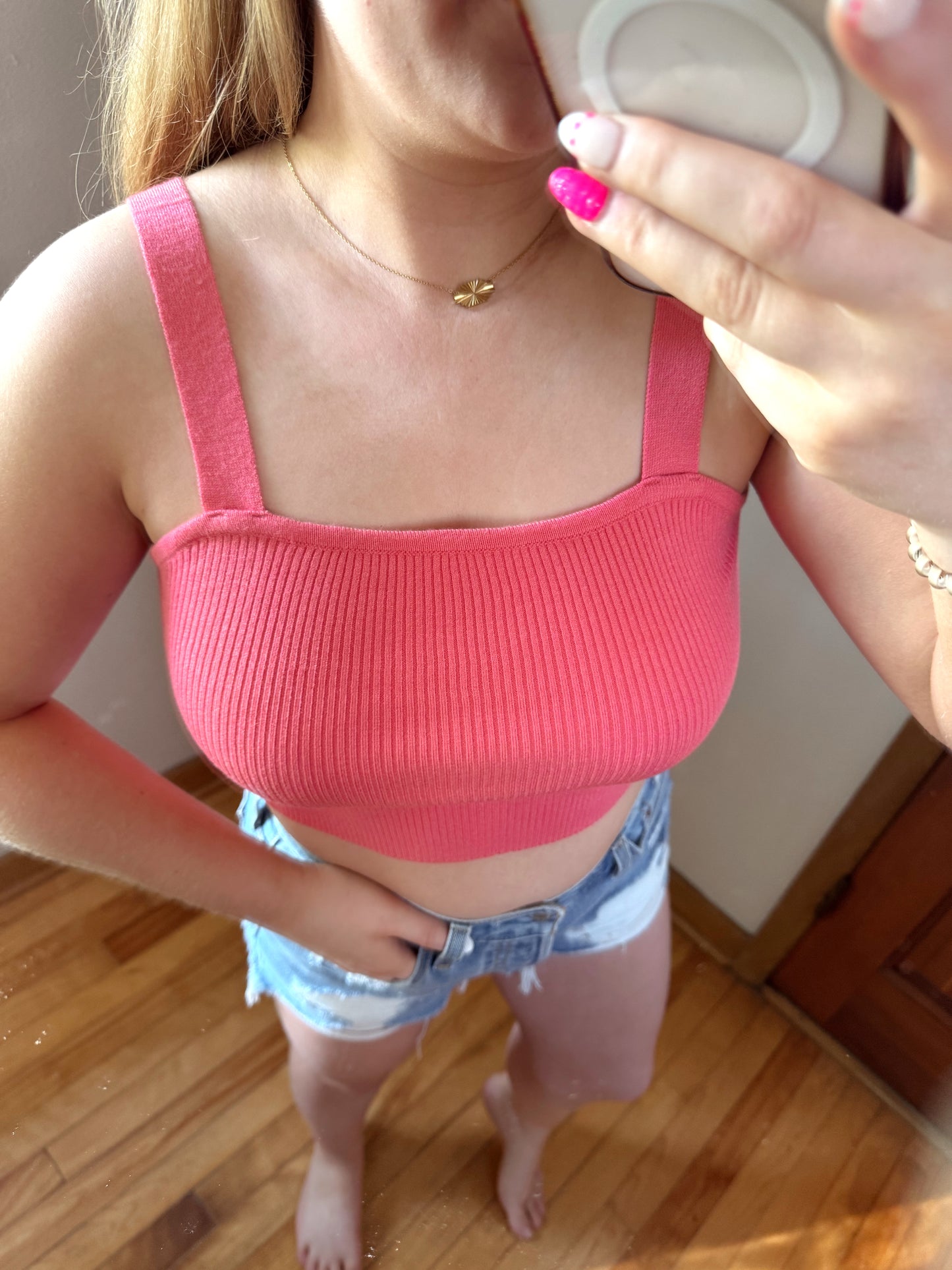 Coral Crop Top