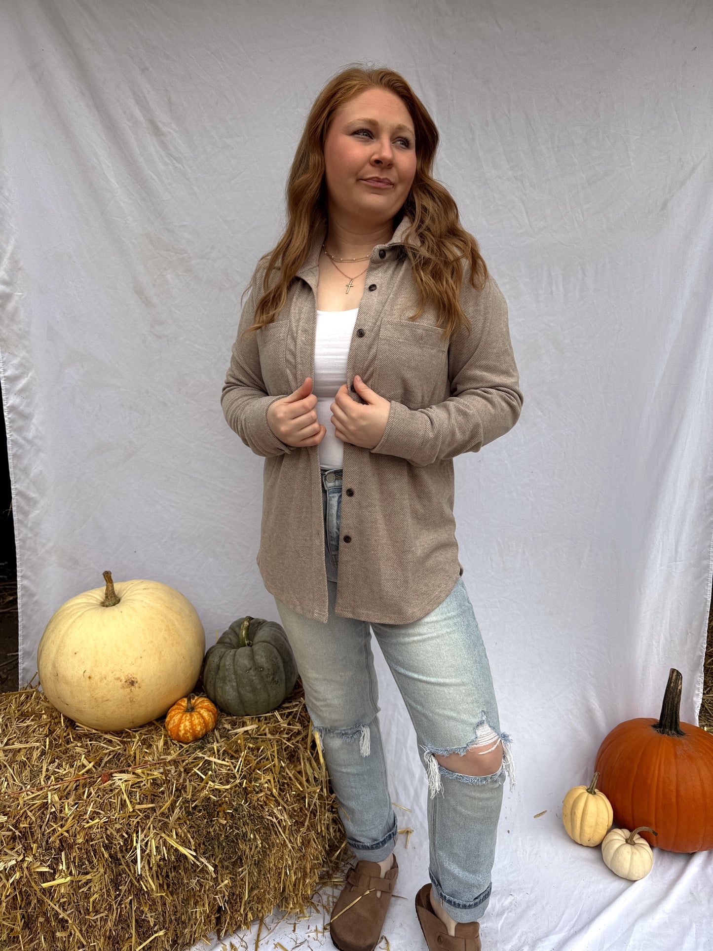 Light Weight Button Up - Tan
