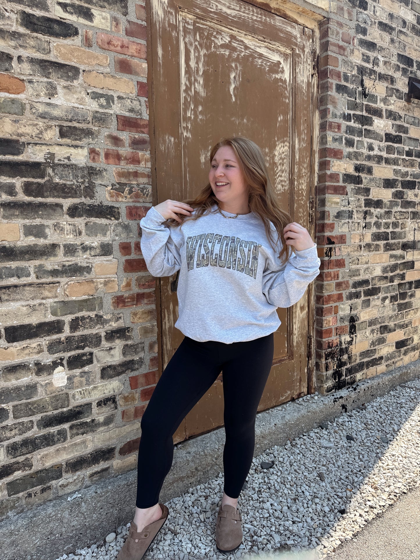 Wisconsin Camo Crewneck