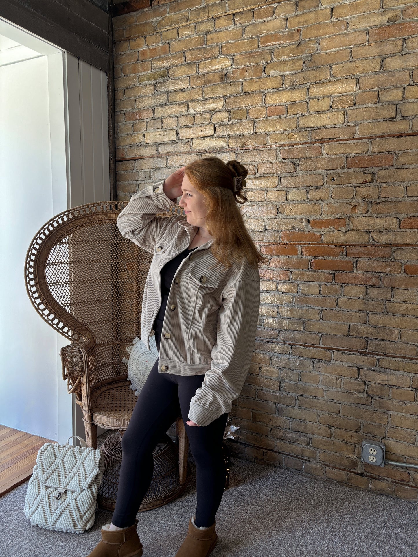 Melissa Corduroy Cream Shacket