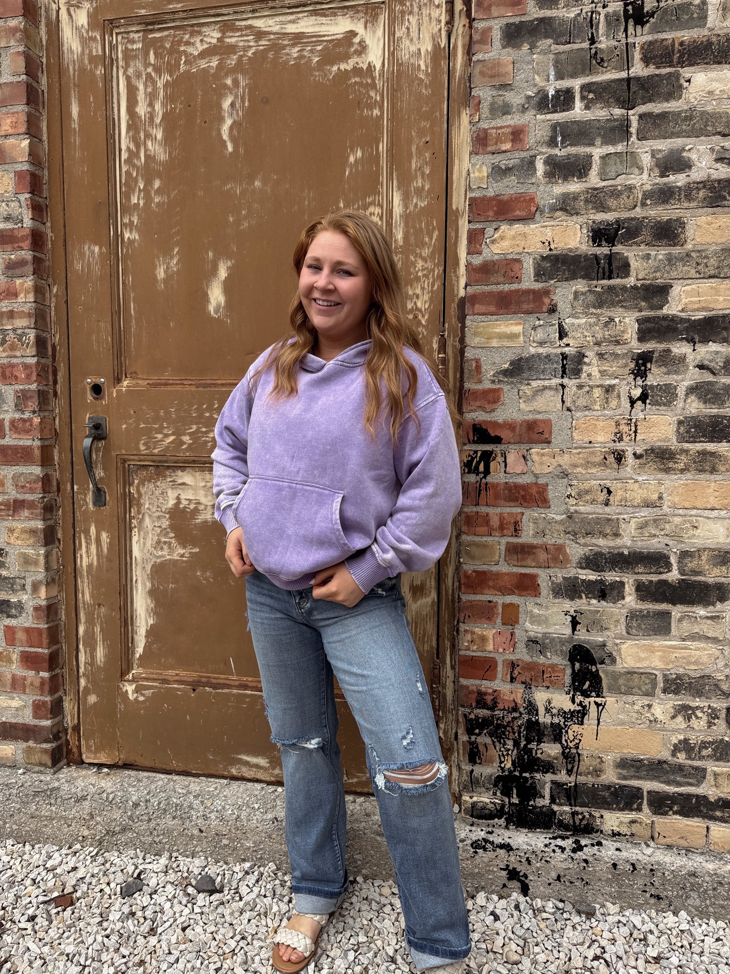 Lavender Acid Wash Hoodie