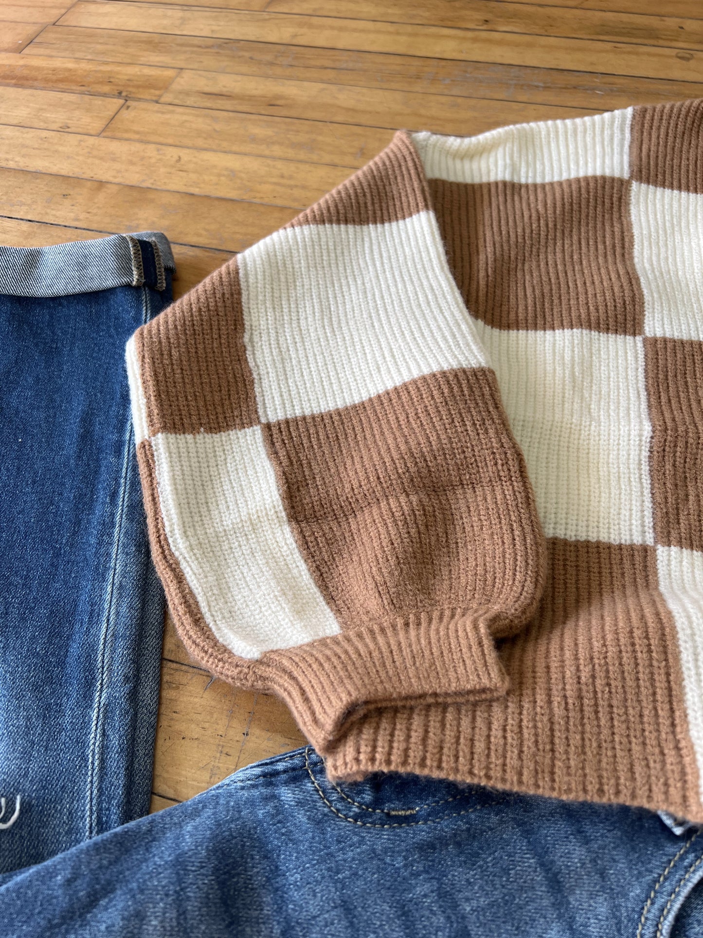 Oversized Checker Pullover