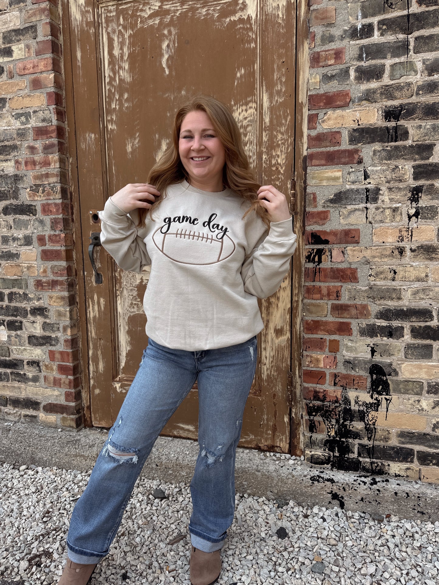Game Day Embroidered Crewneck