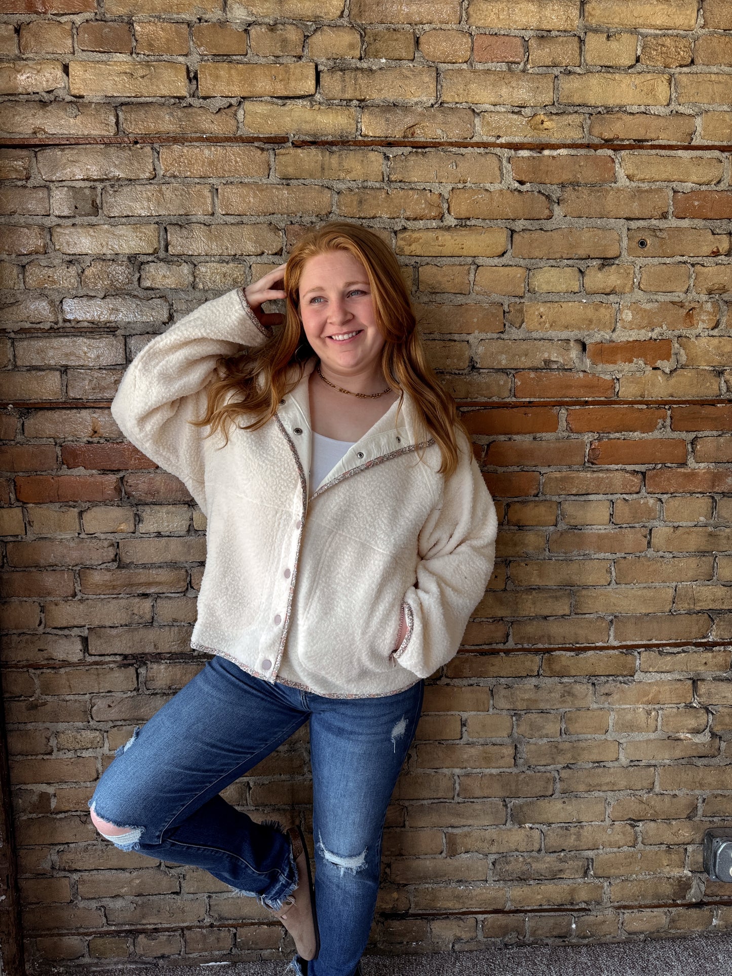 Evelyn Sherpa Button Down