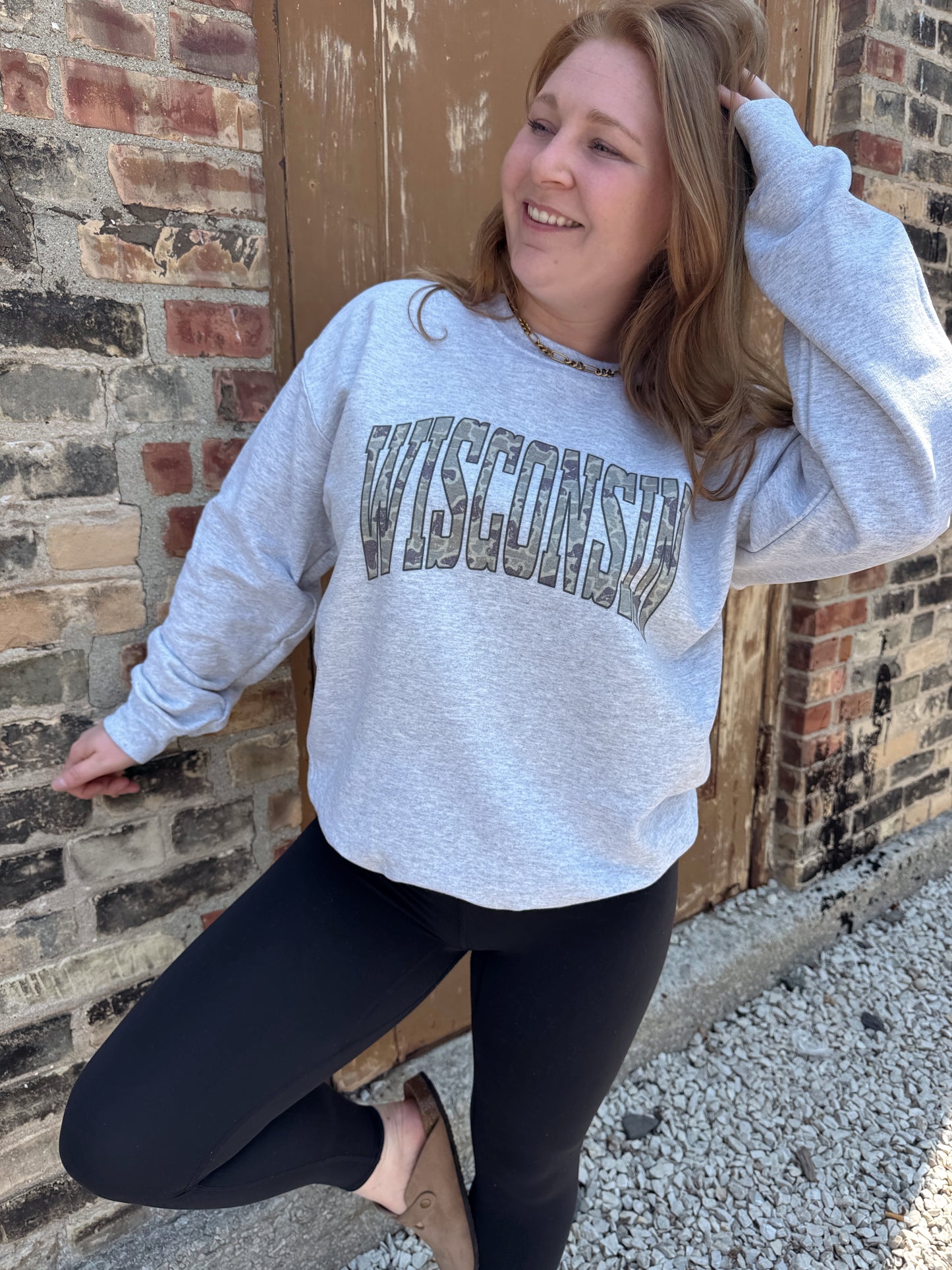 Wisconsin Camo Crewneck