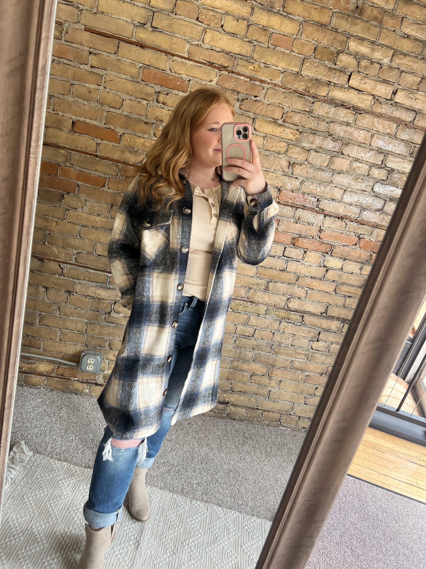 Plaid Midi Shacket