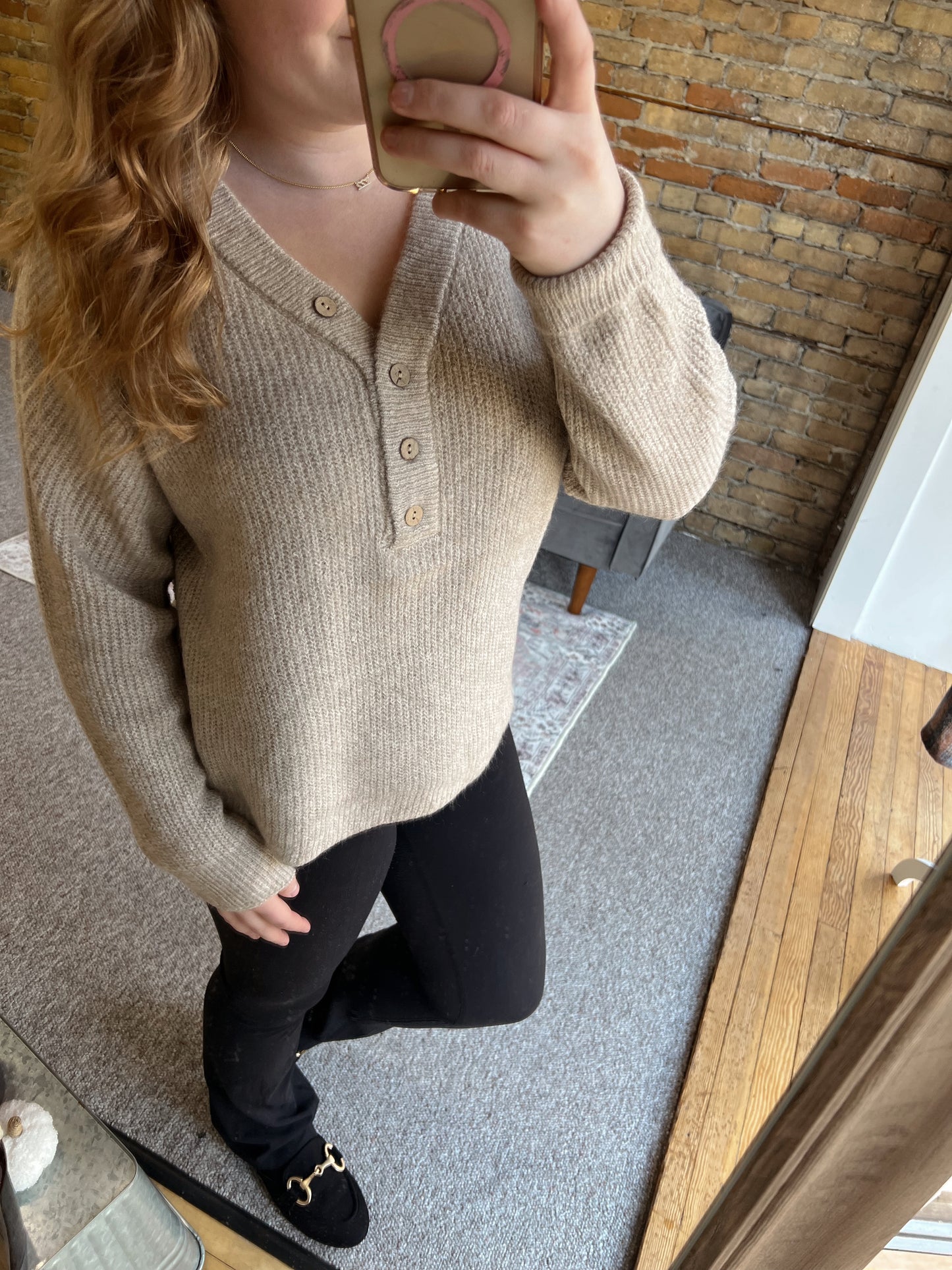 Hannah Button Sweater