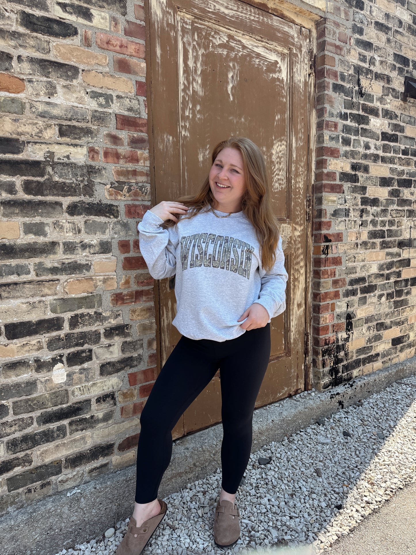 Wisconsin Camo Crewneck