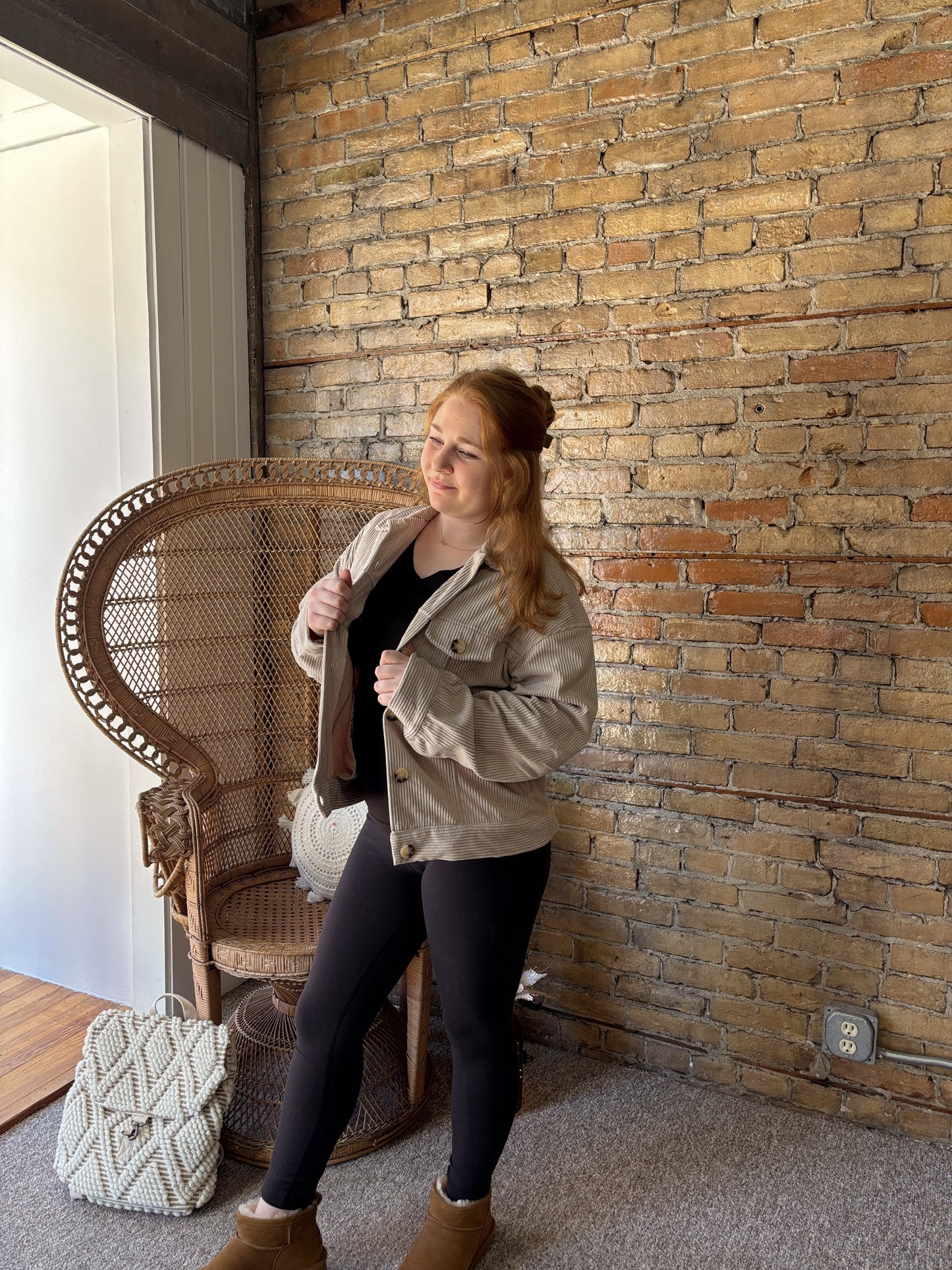 Melissa Corduroy Cream Shacket