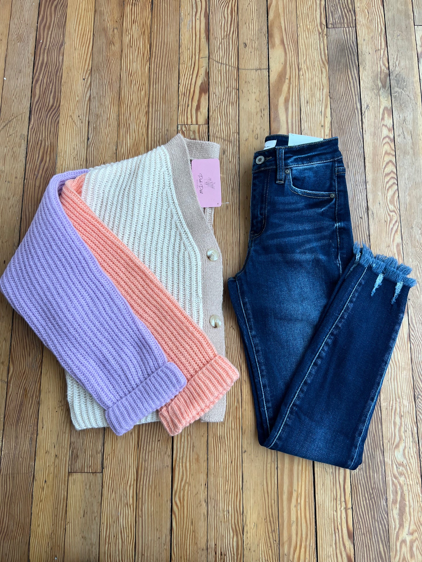 Marissa Color Block Sweater Cardigan
