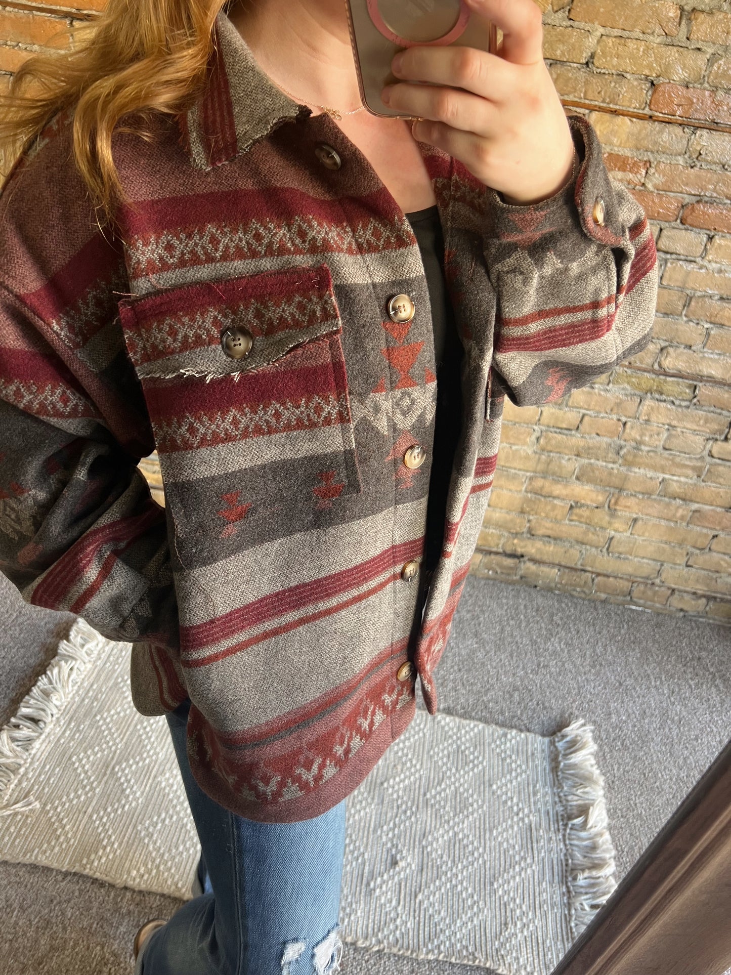 Gone Western Charcoal Mix Shacket