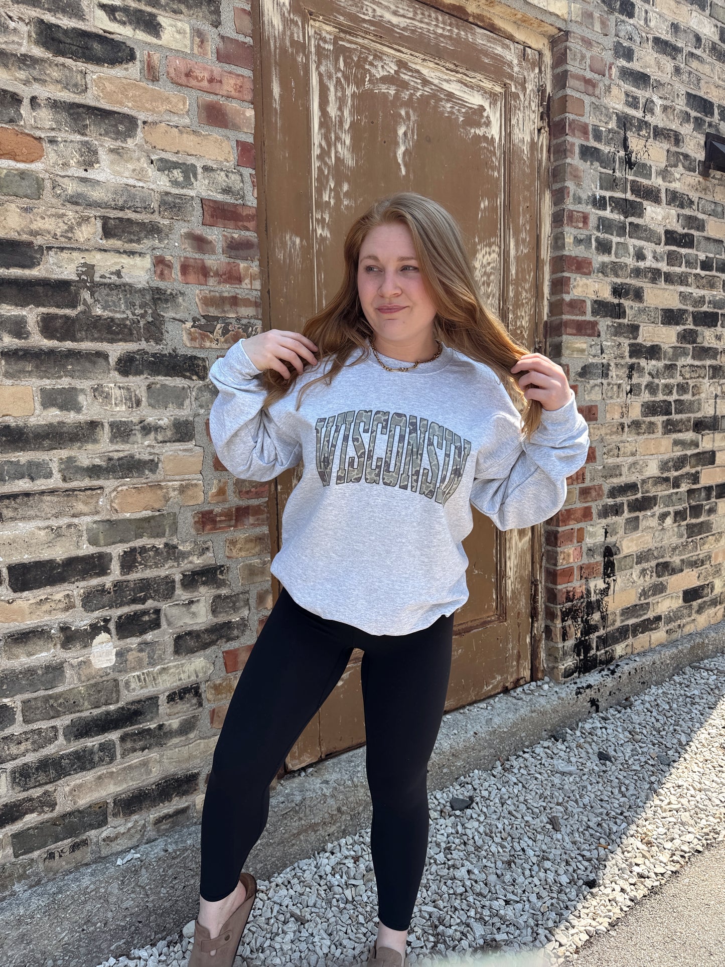 Wisconsin Camo Crewneck
