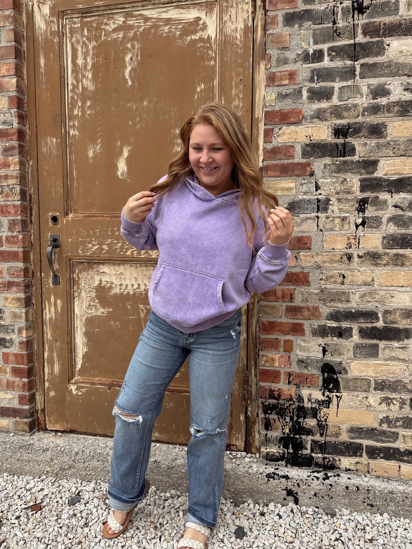 Lavender Acid Wash Hoodie