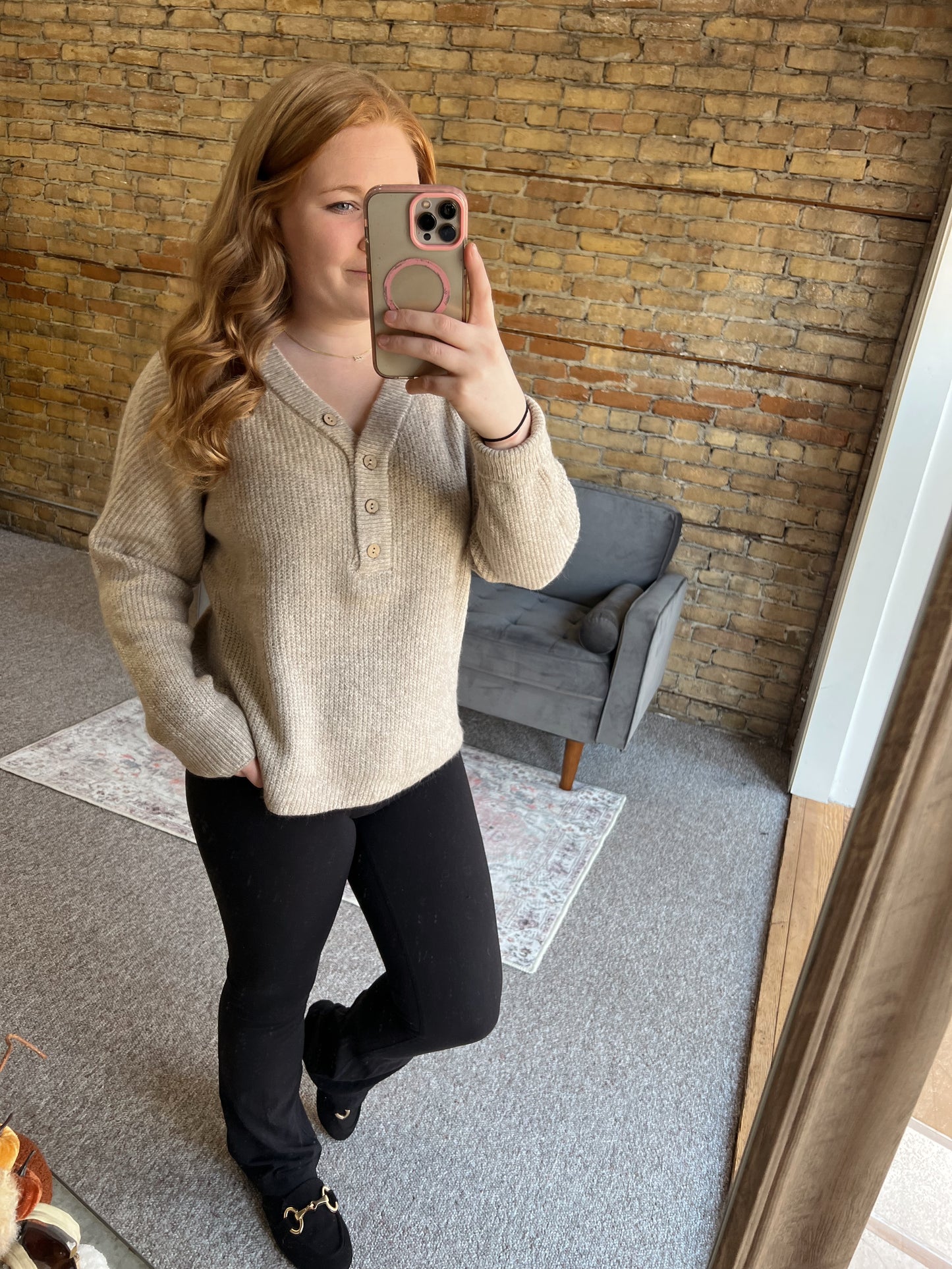 Hannah Button Sweater