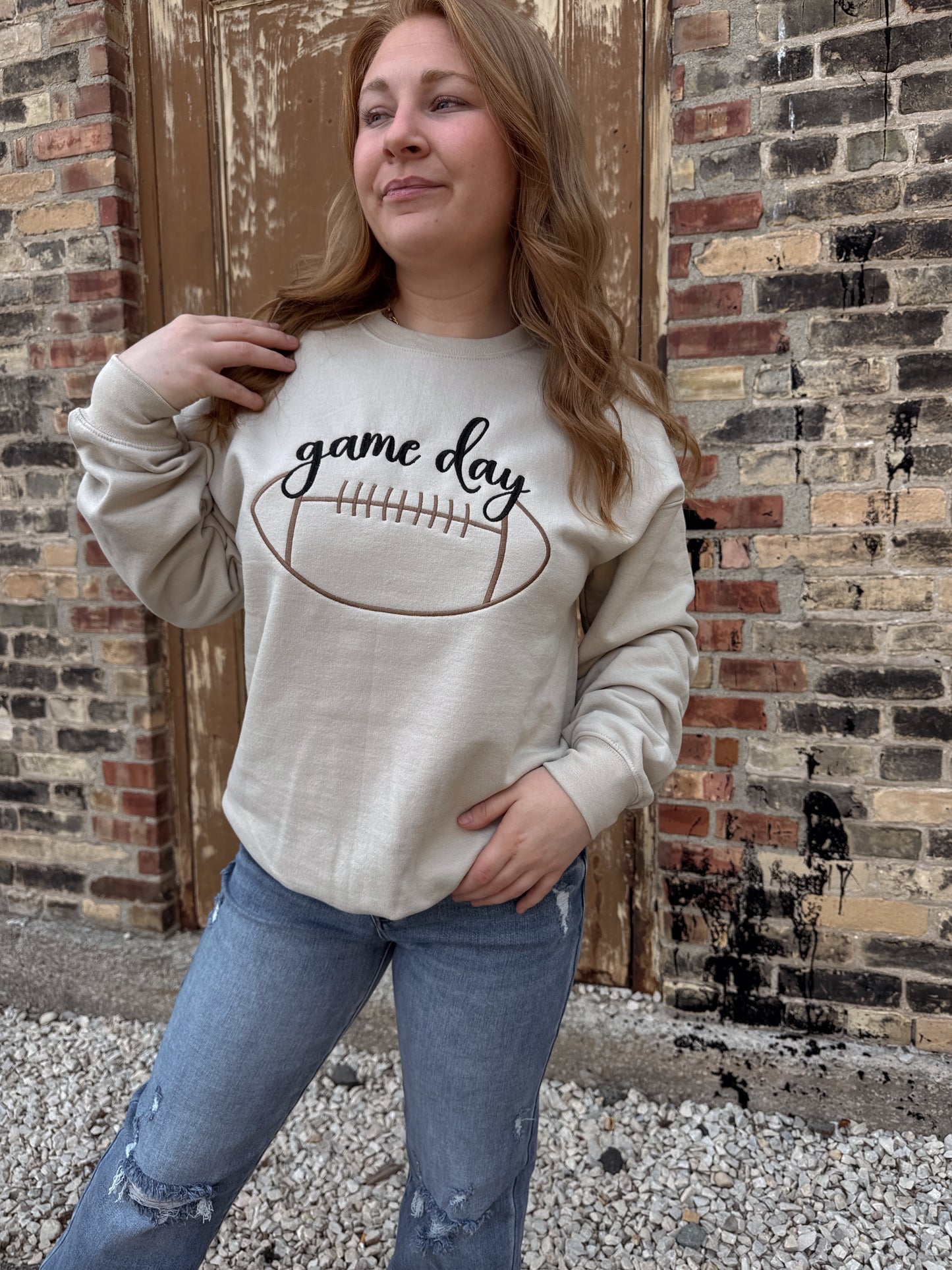 Game Day Embroidered Crewneck