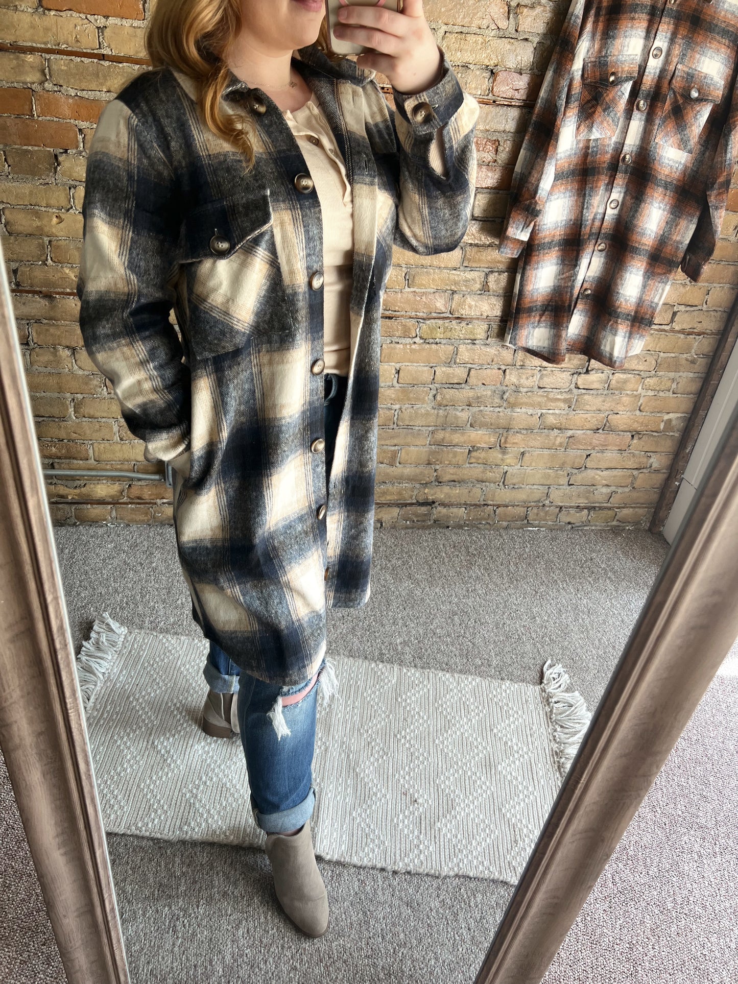 Plaid Midi Shacket