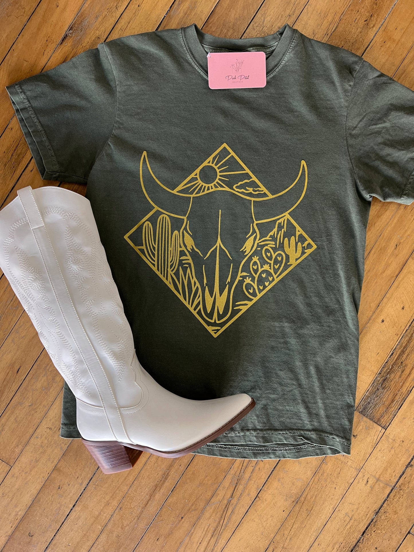 Diamond Cow Skull Graphic Tee
