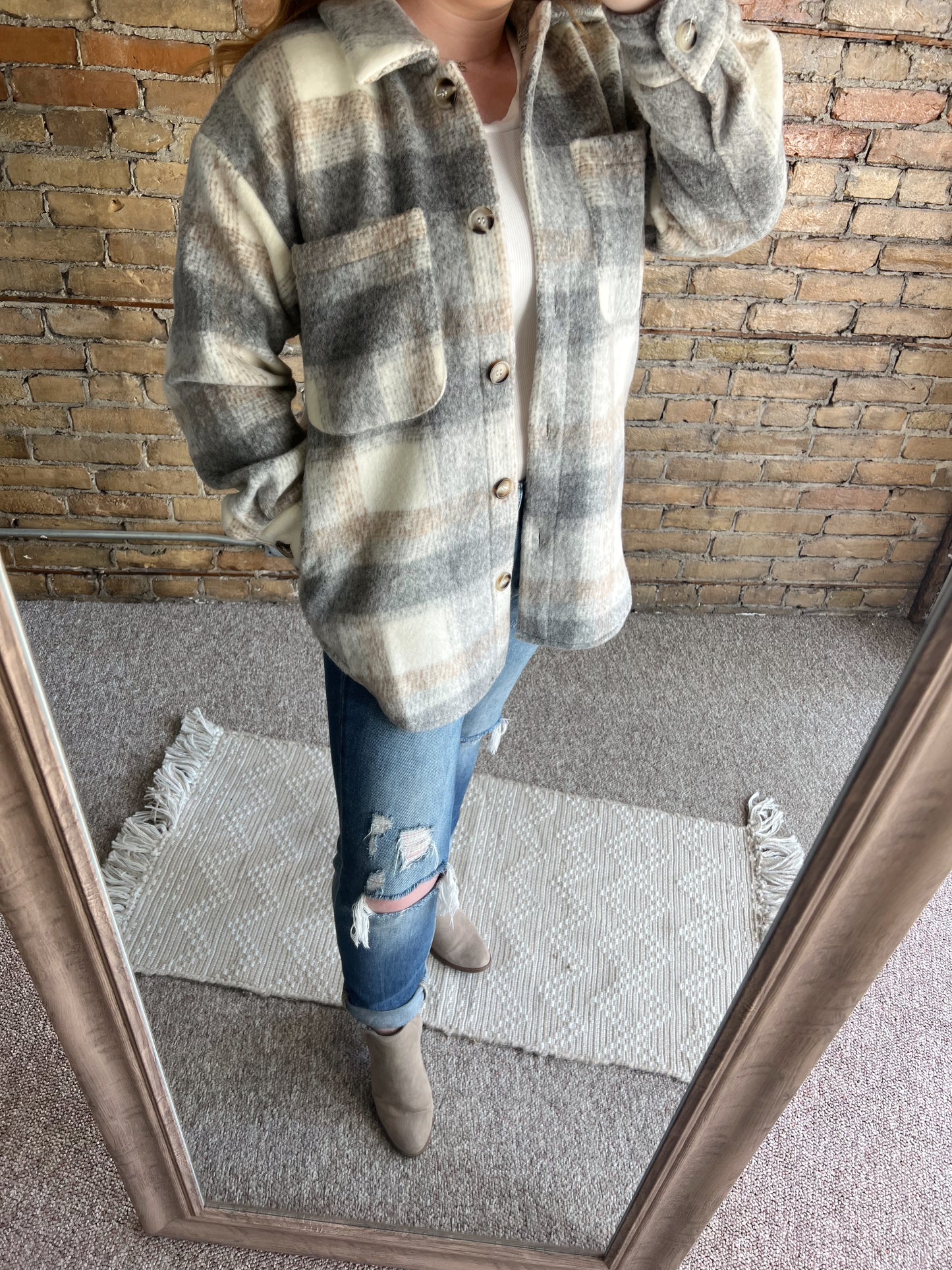 Kylie Brushed Yarn Shacket