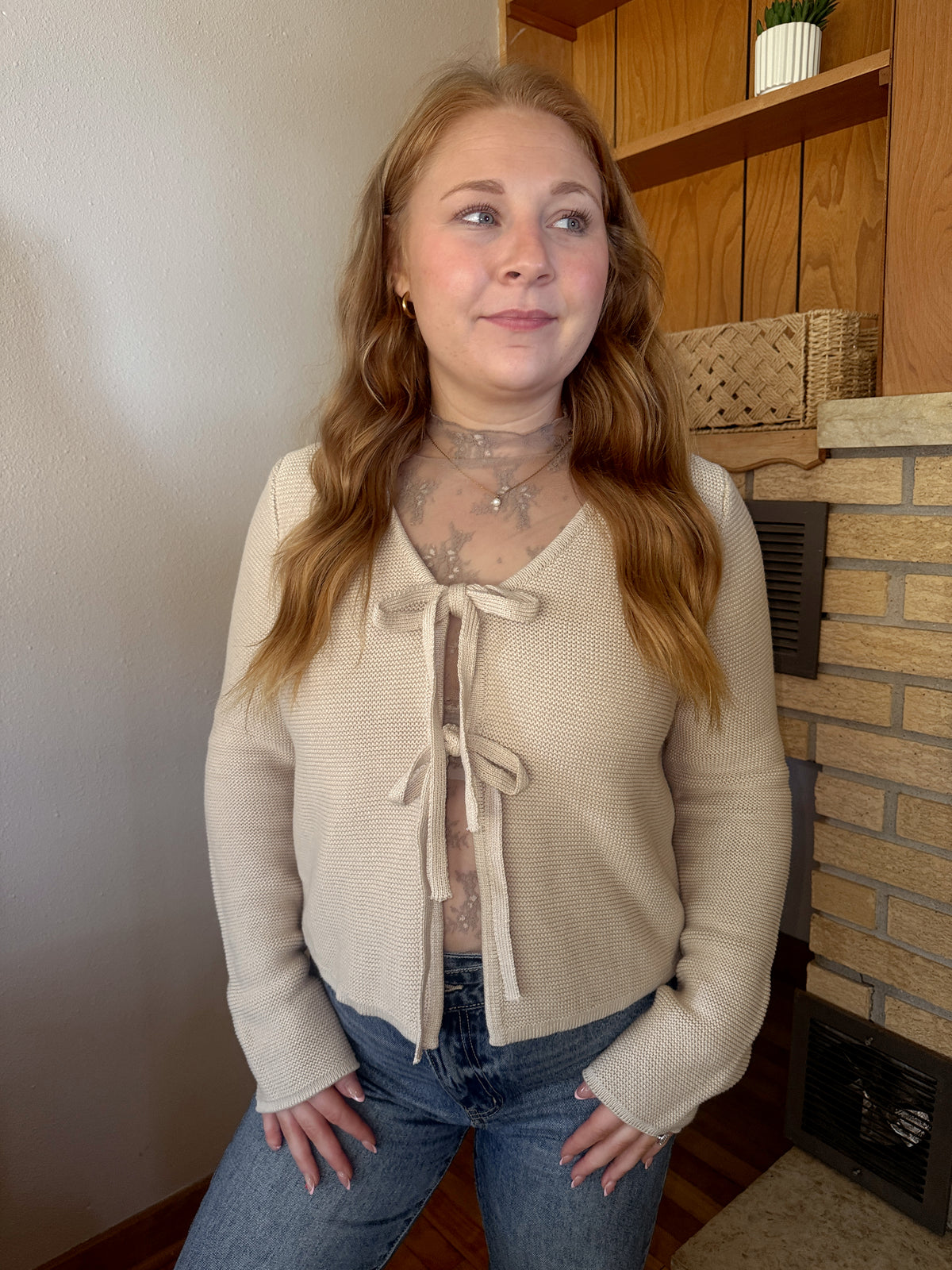 Cocoa Lace Mesh Top