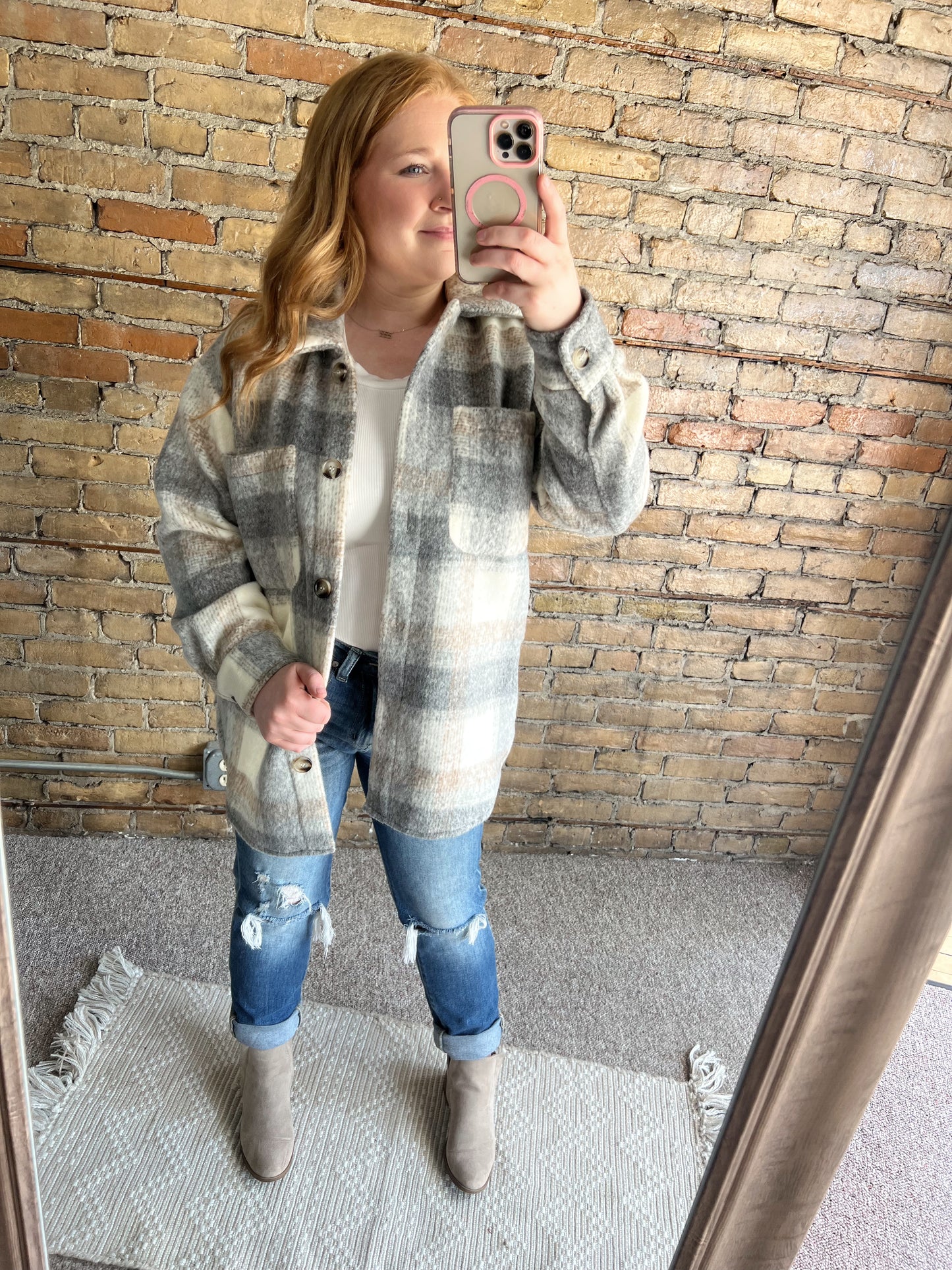 Kylie Brushed Yarn Shacket