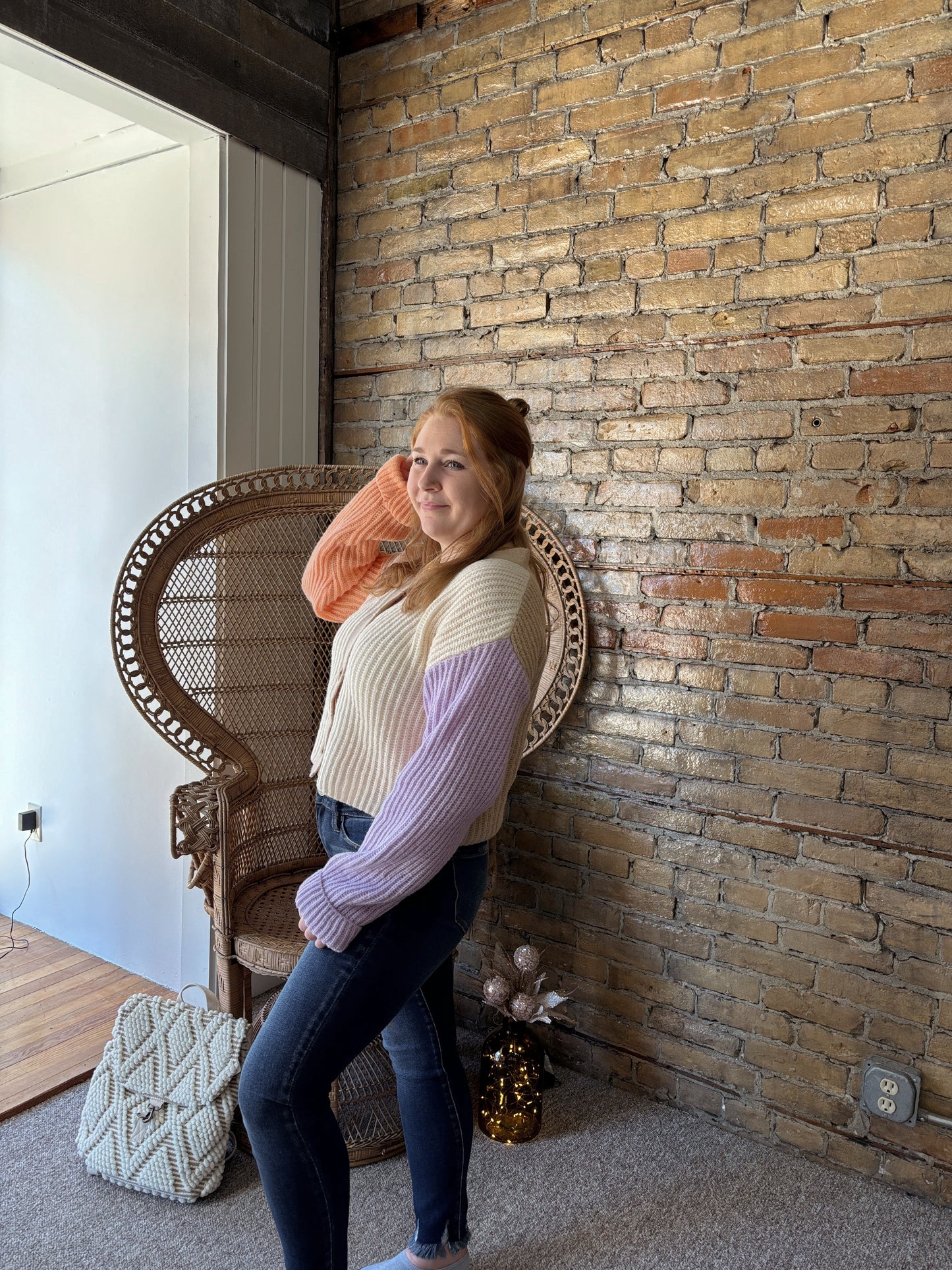 Marissa Color Block Sweater Cardigan