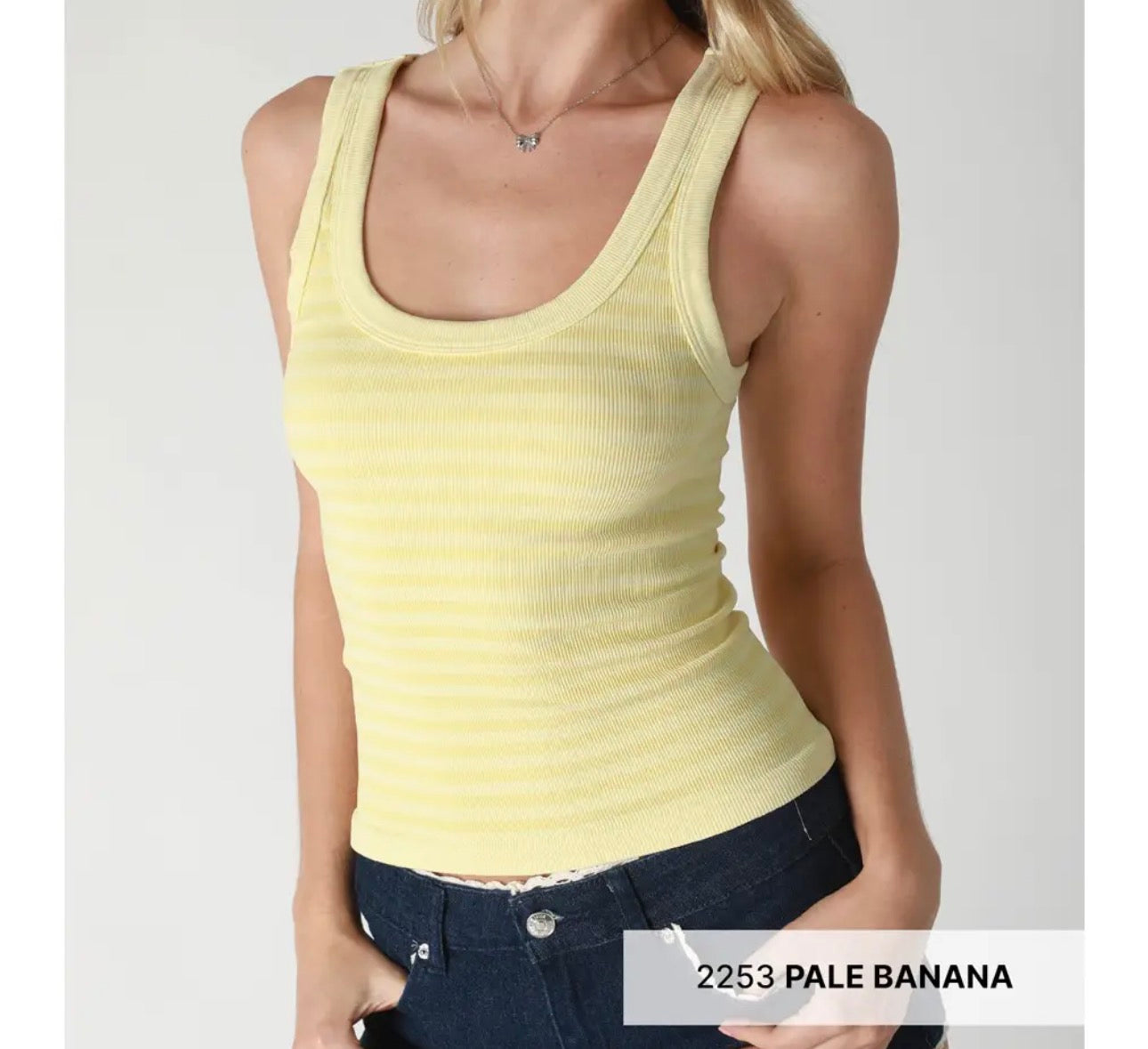 The Staple Striped Tank - Yellow