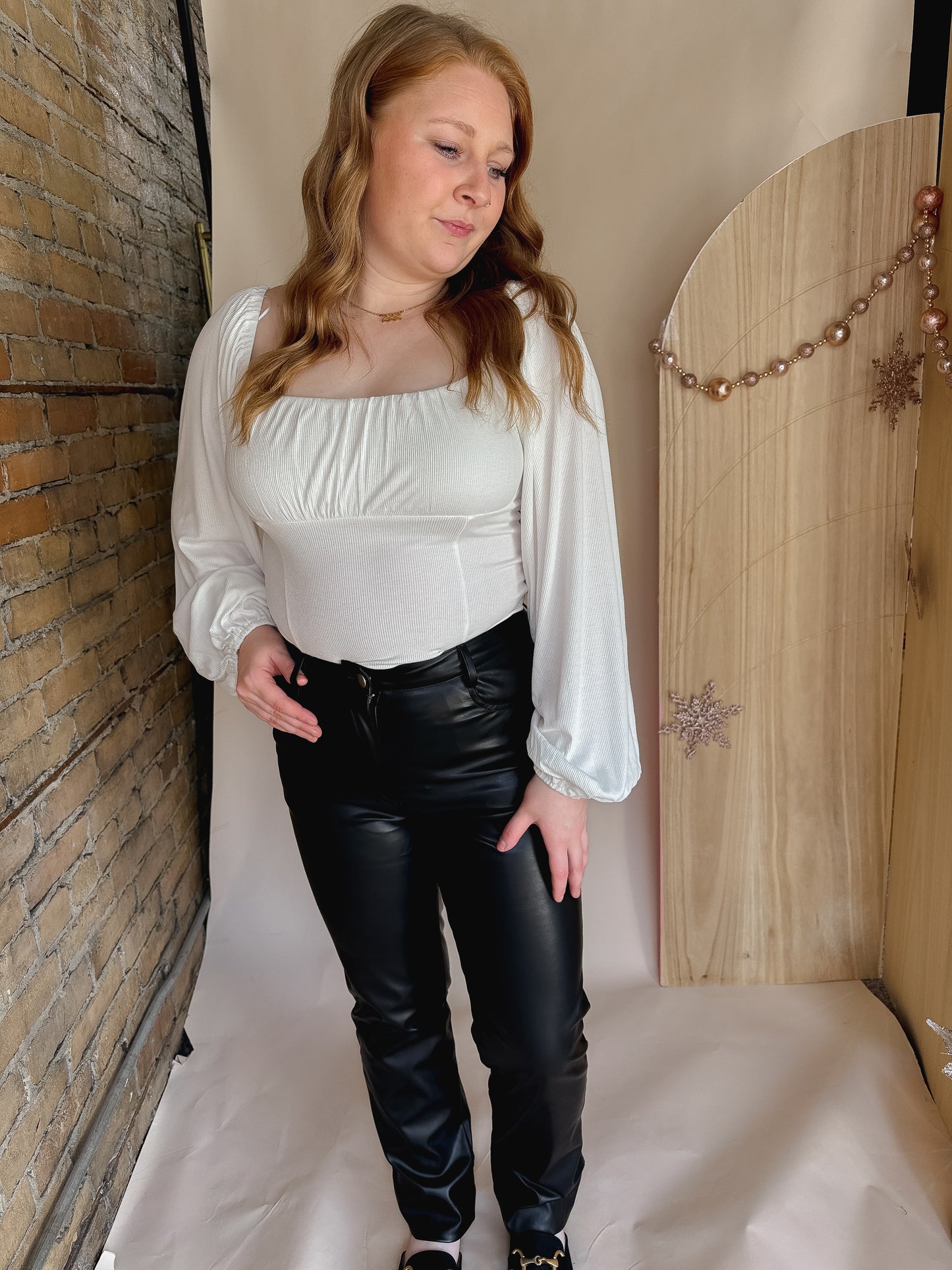 Rushed Balloon Sleeve Bodysuit (2 Colors)