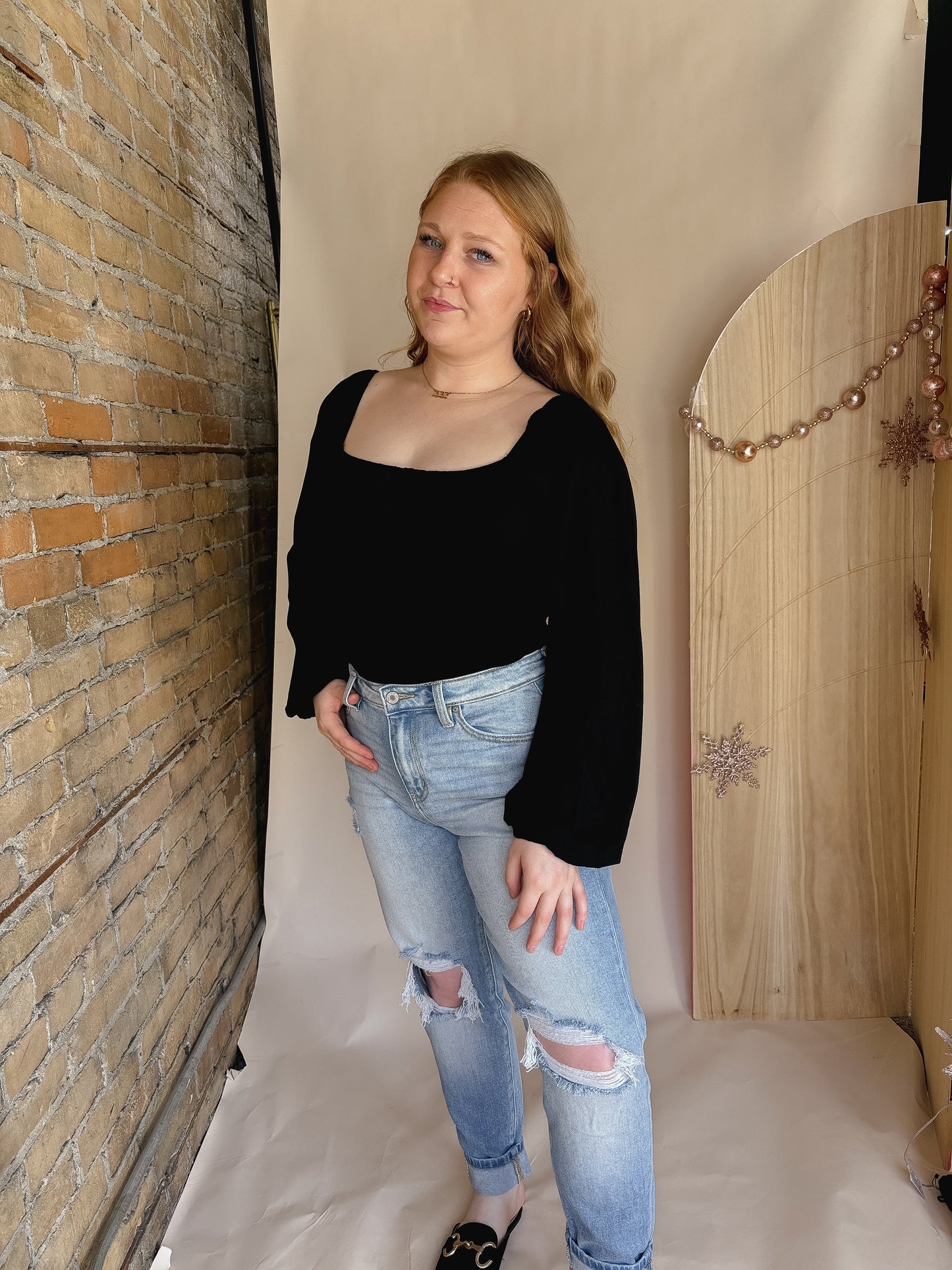 Rushed Balloon Sleeve Bodysuit (2 Colors)