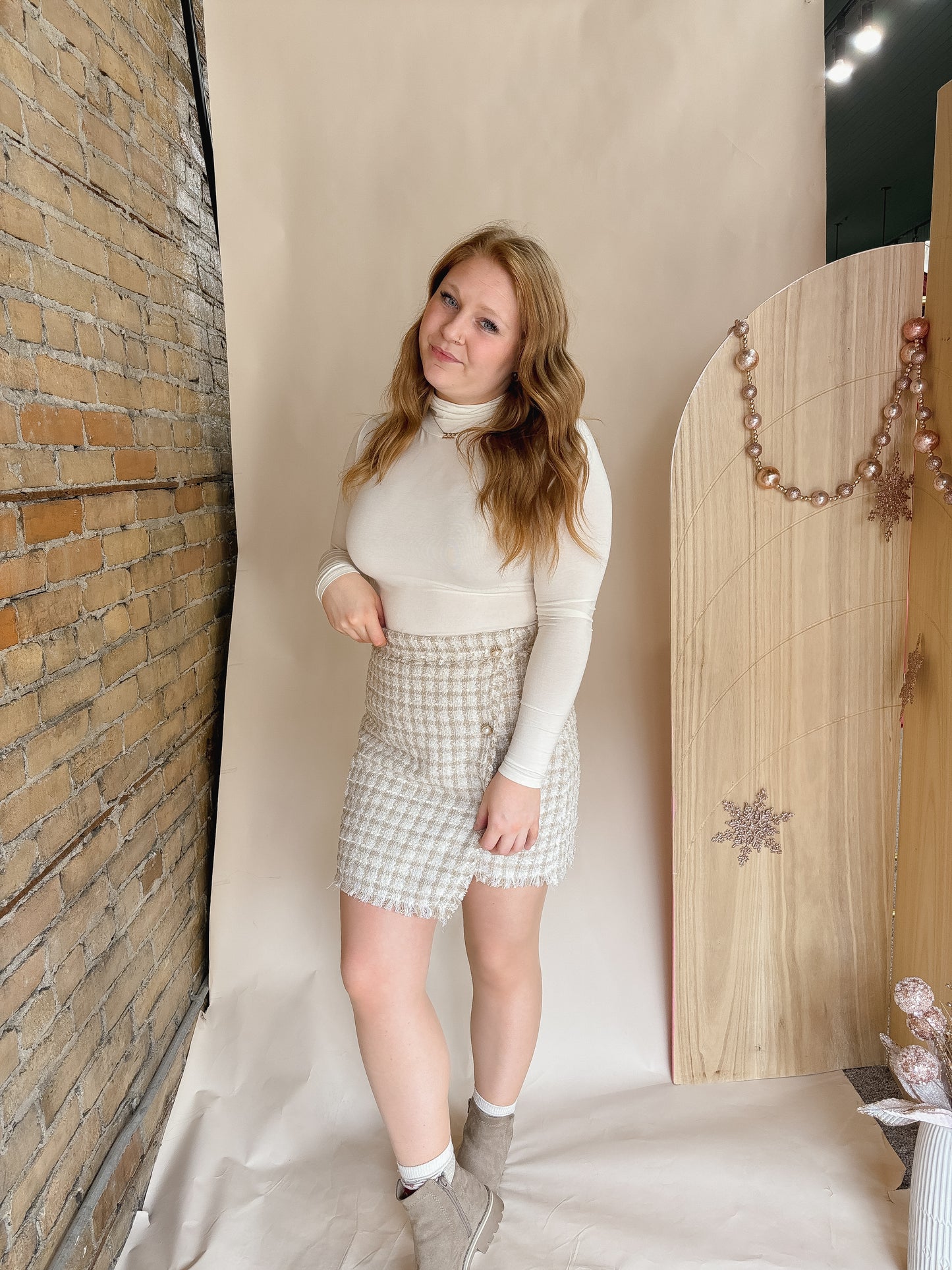 Georgia Pearl Button Skirt