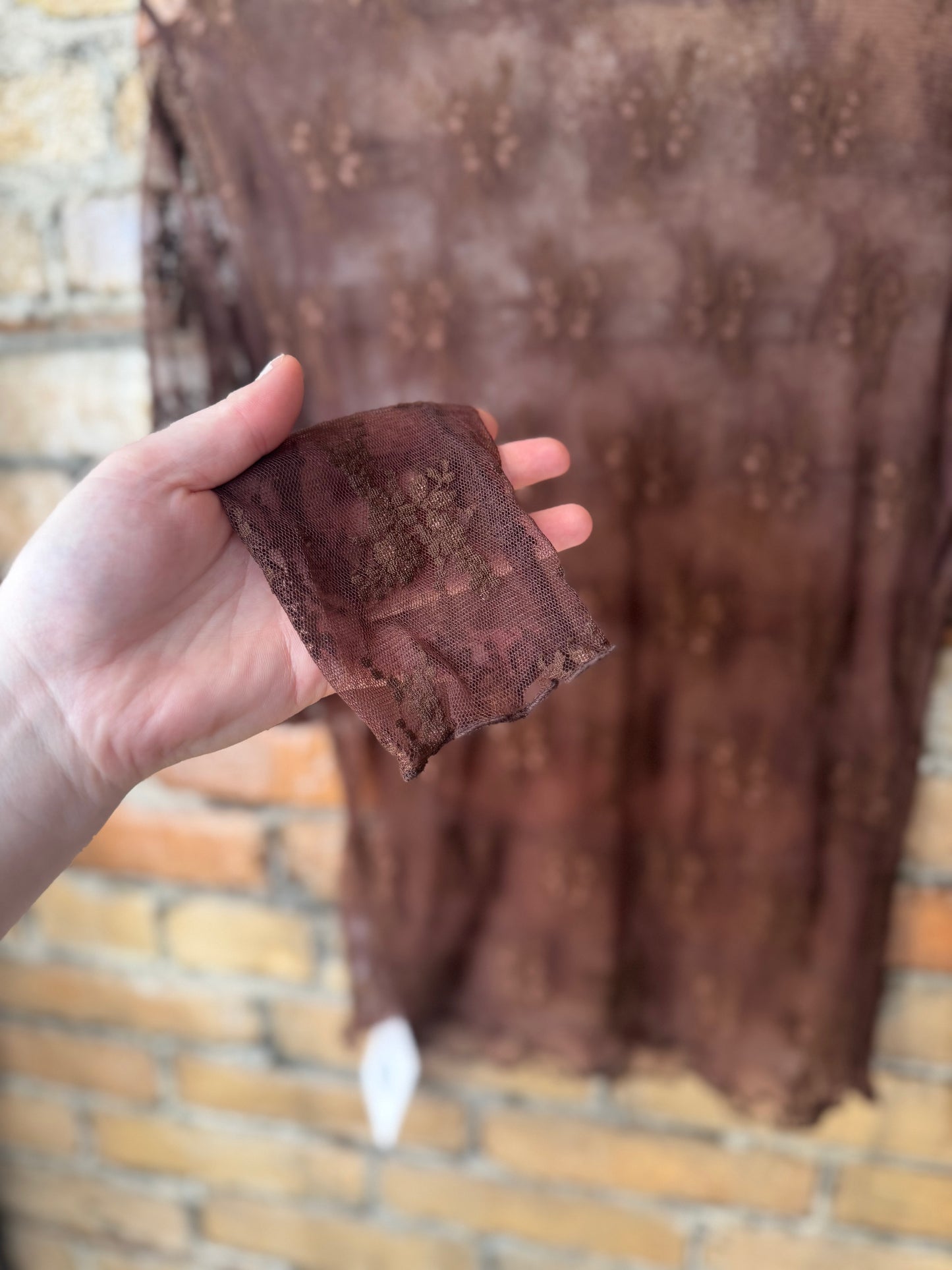 Lace Mesh Top - Brown