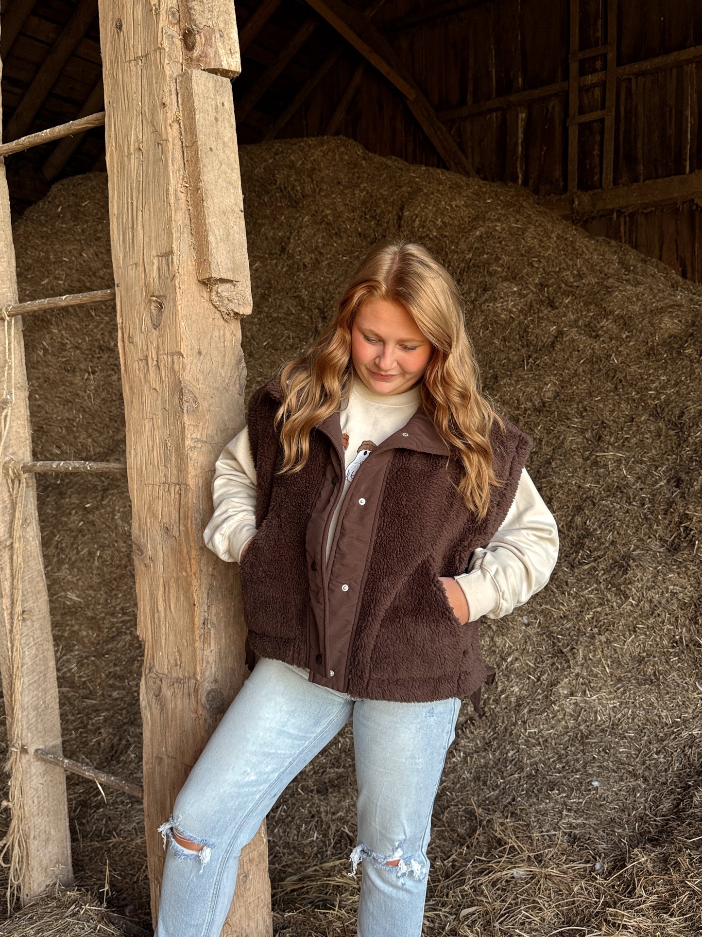 Sherpa Vest - Brown