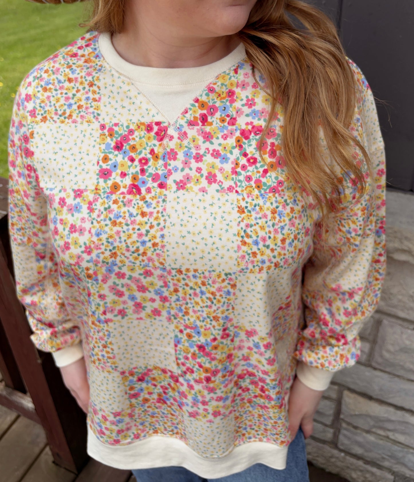 Bloom Patchwork Crewneck
