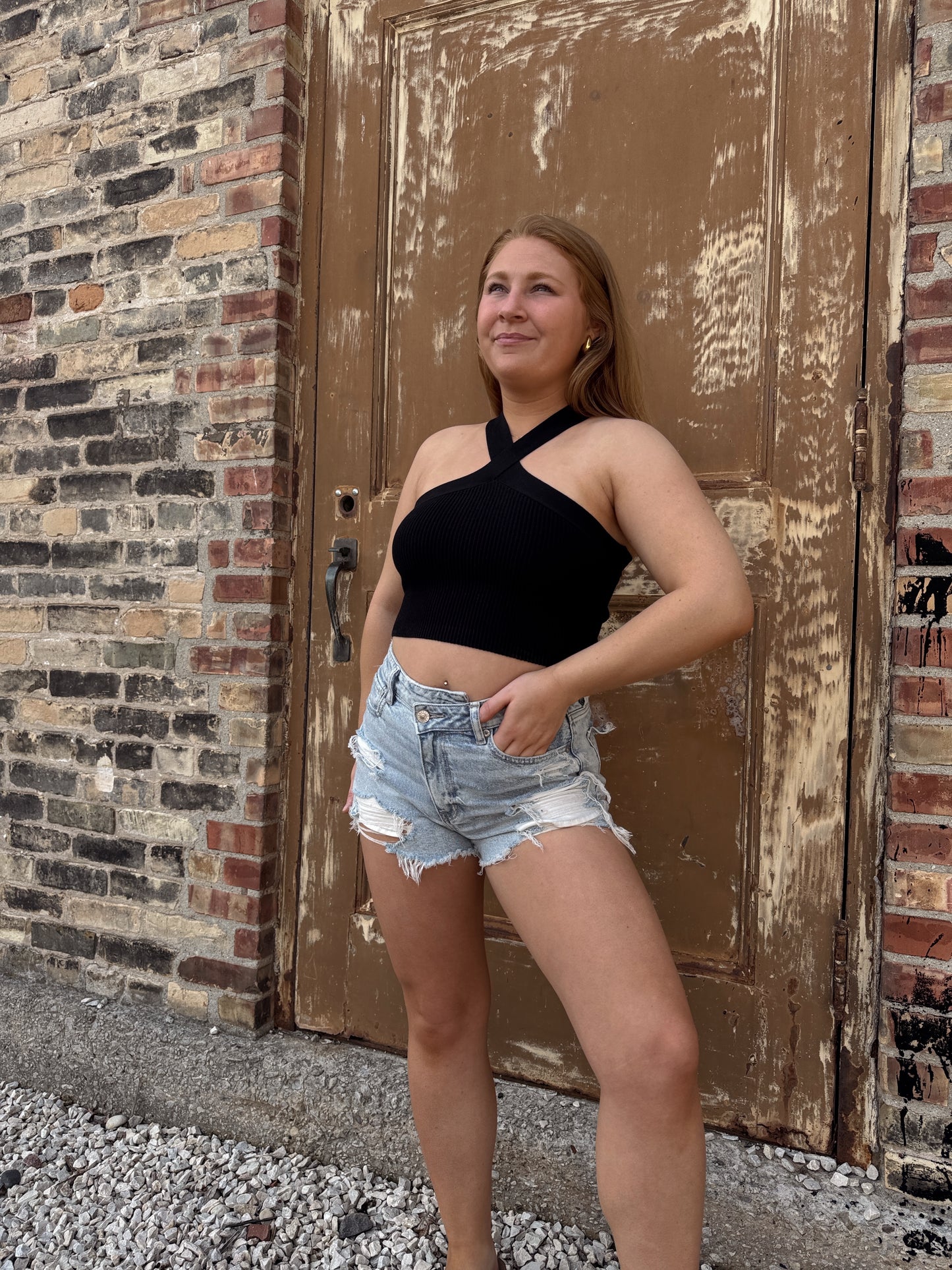 Black Criss Cross Top