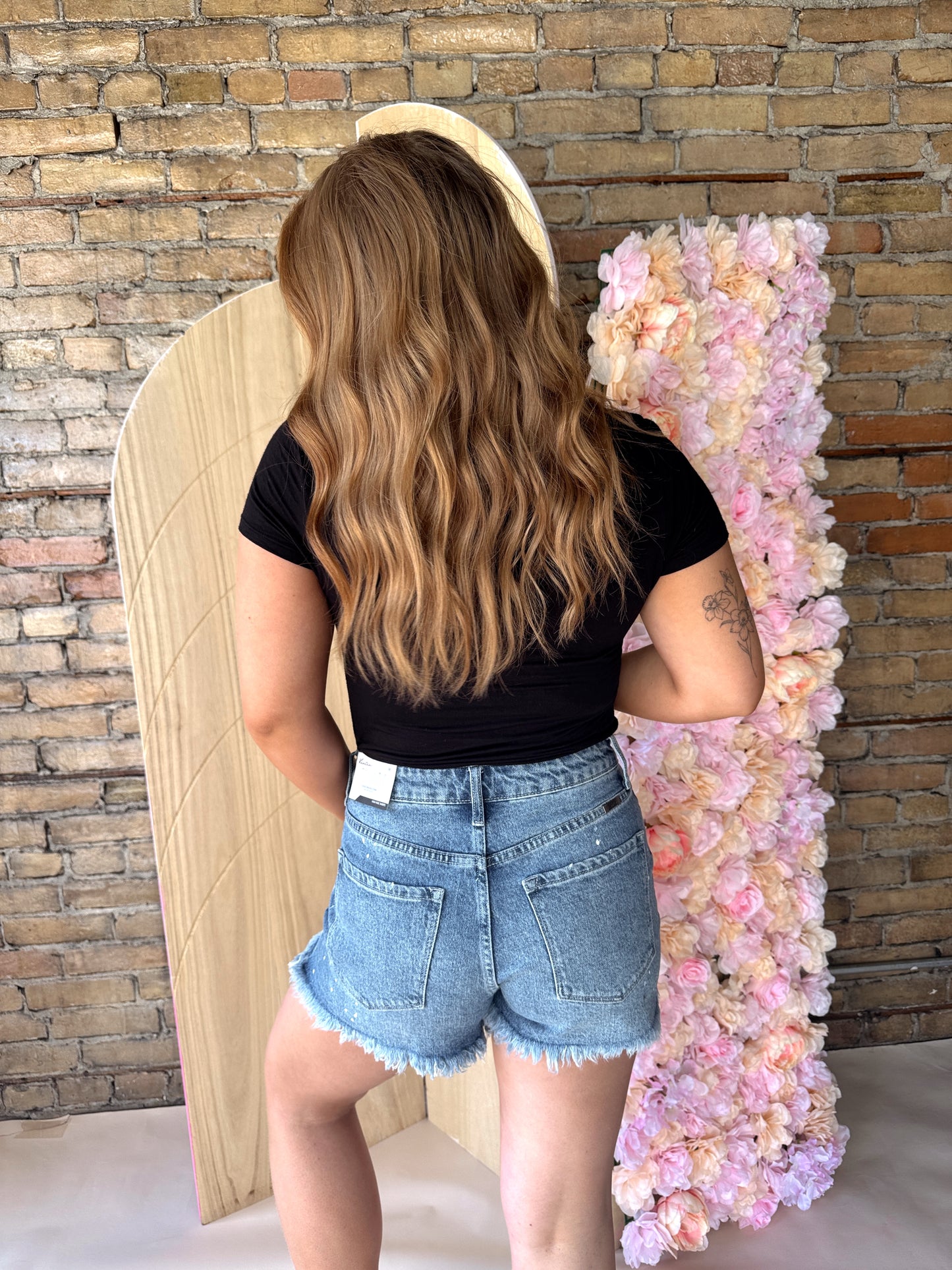 High Rise Denim Shorts