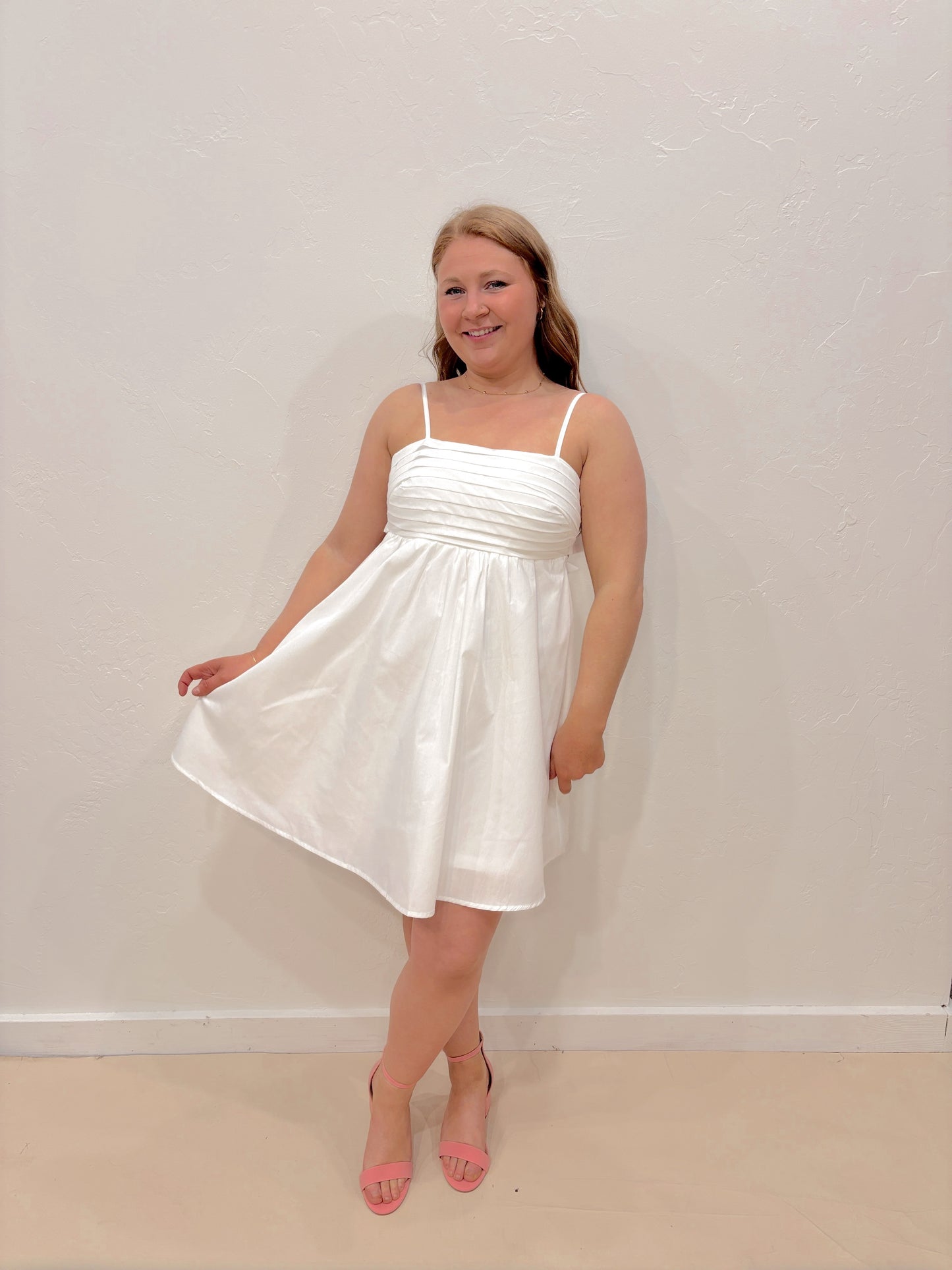 Summer Kiss Back Tie Dress - White