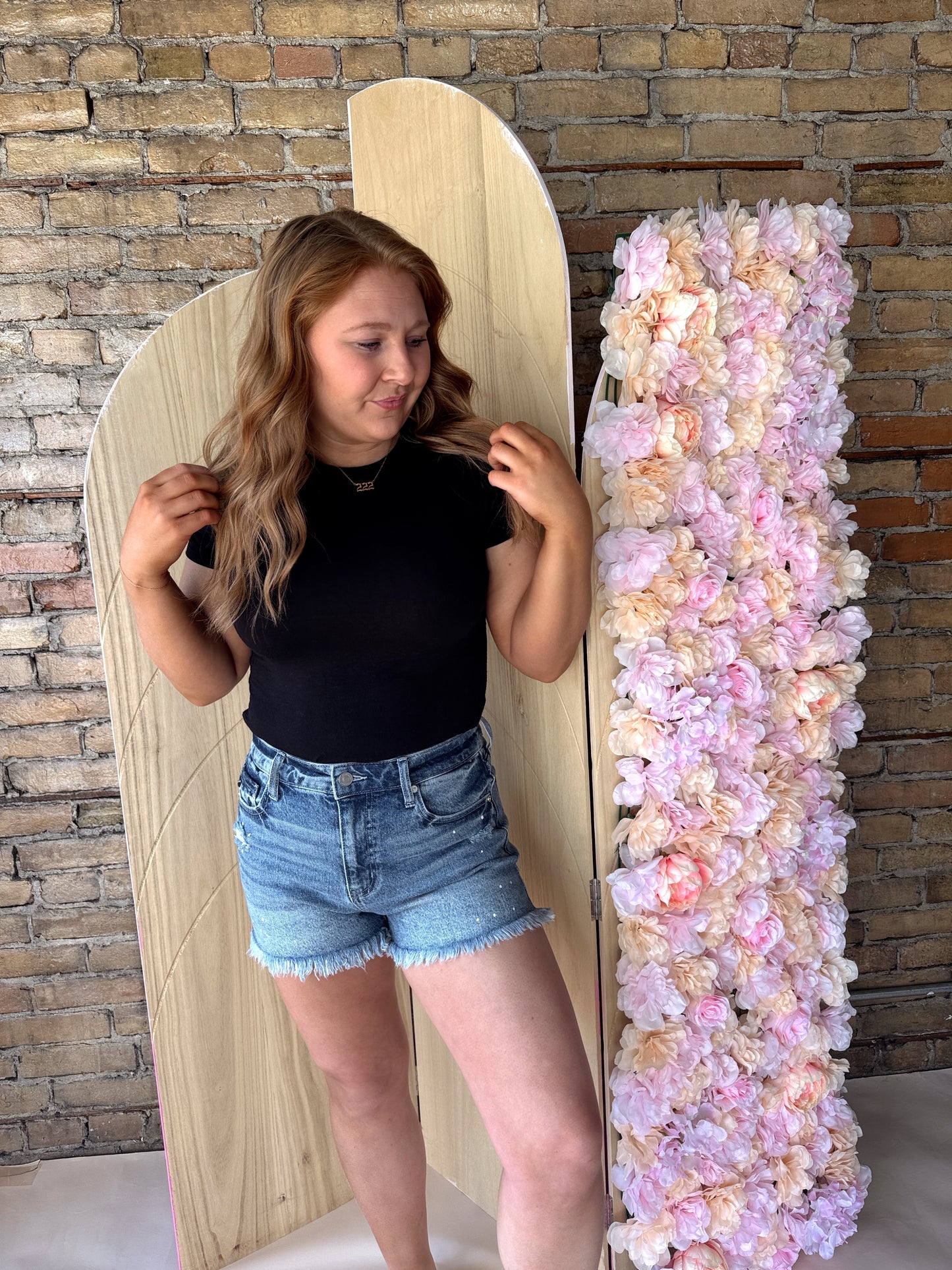 High Rise Denim Shorts