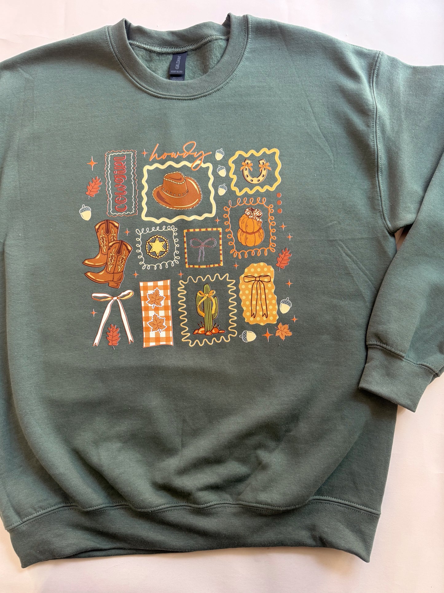 Fall Cowgirl Collage Crewneck