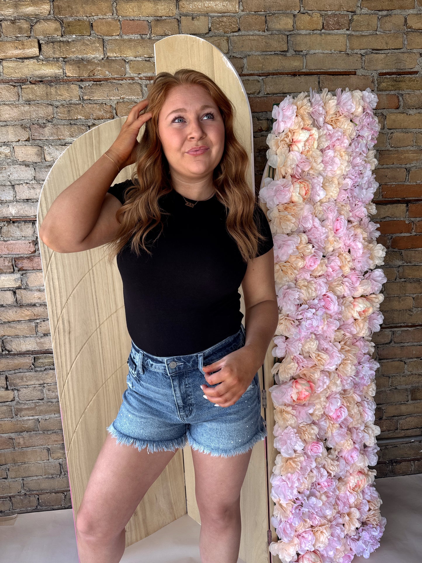 High Rise Denim Shorts