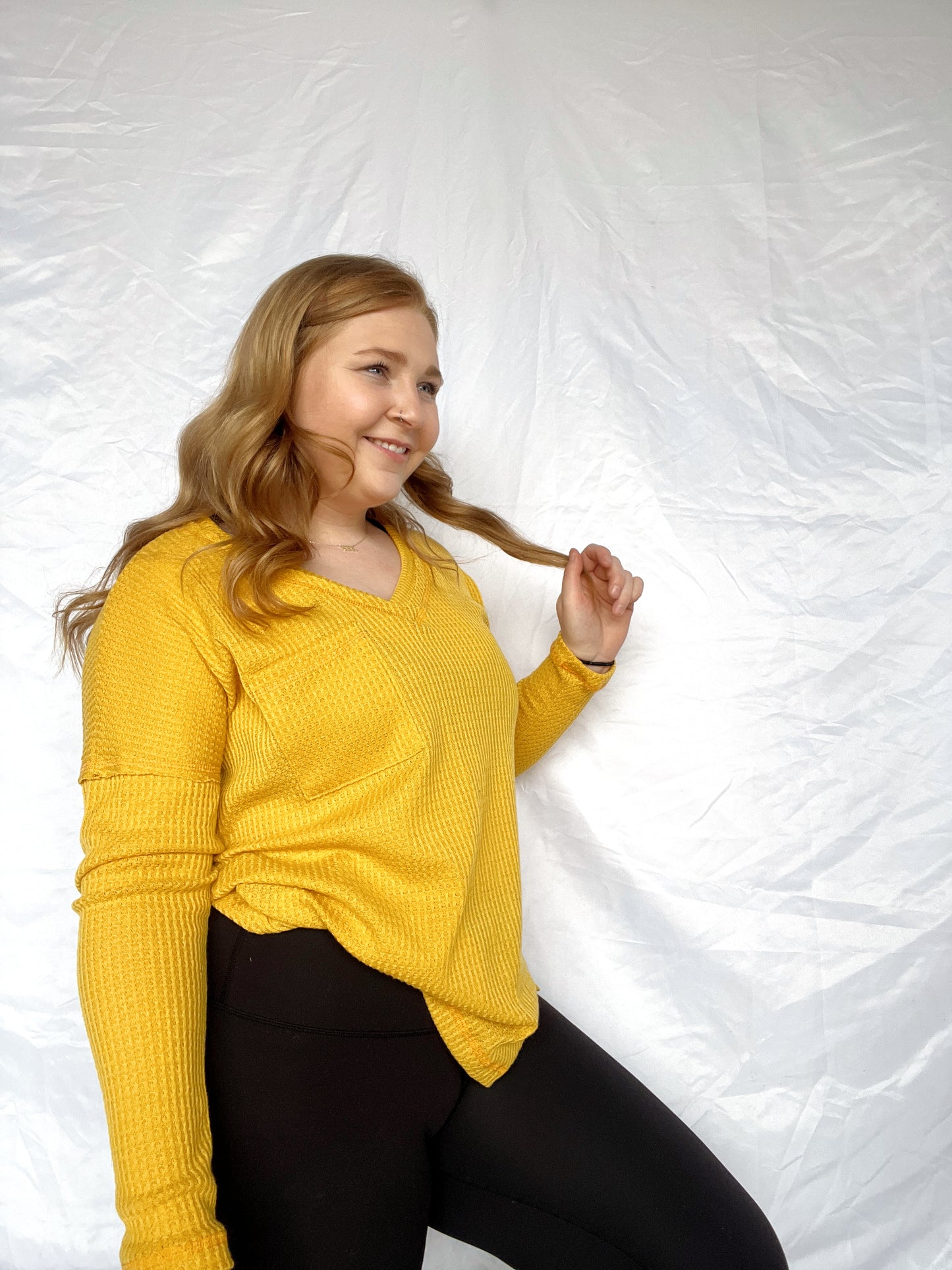 Spring Breeze V-Neck Long Sleeve Top