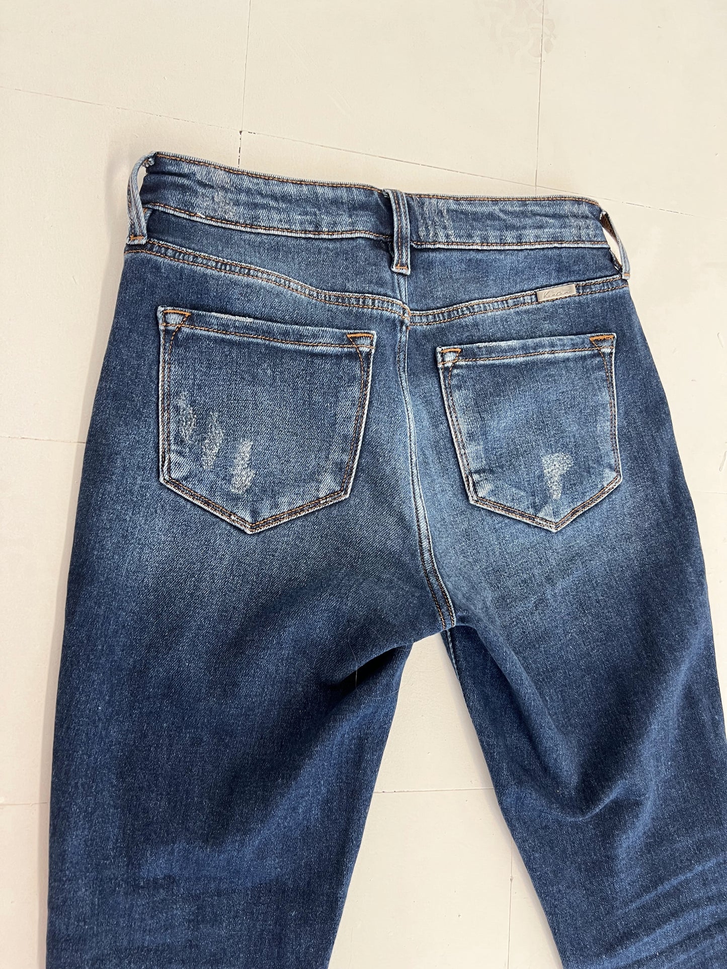 High Rise Raw Hem Ankle Skinny