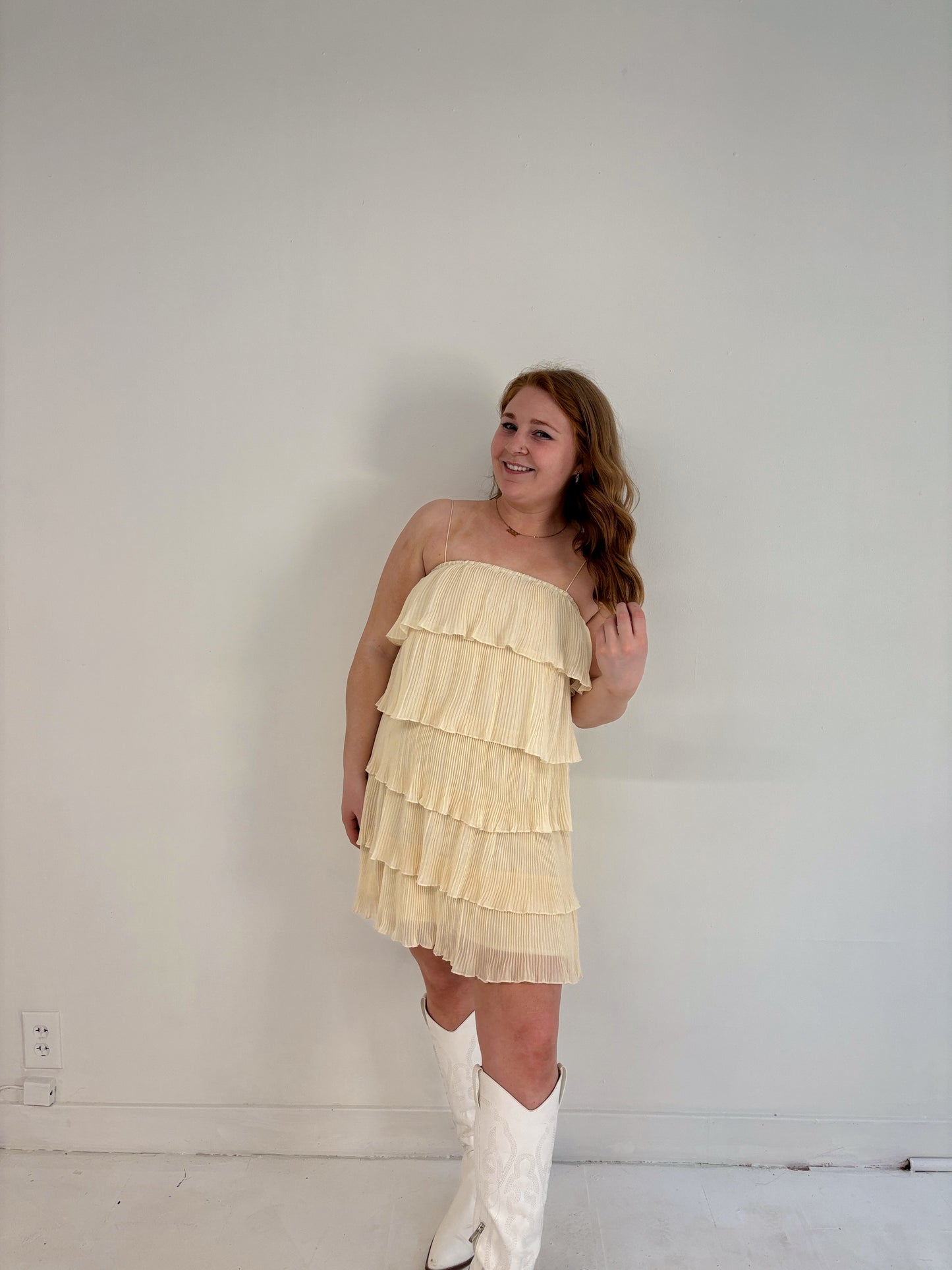 Golden Girl Tiered Dress