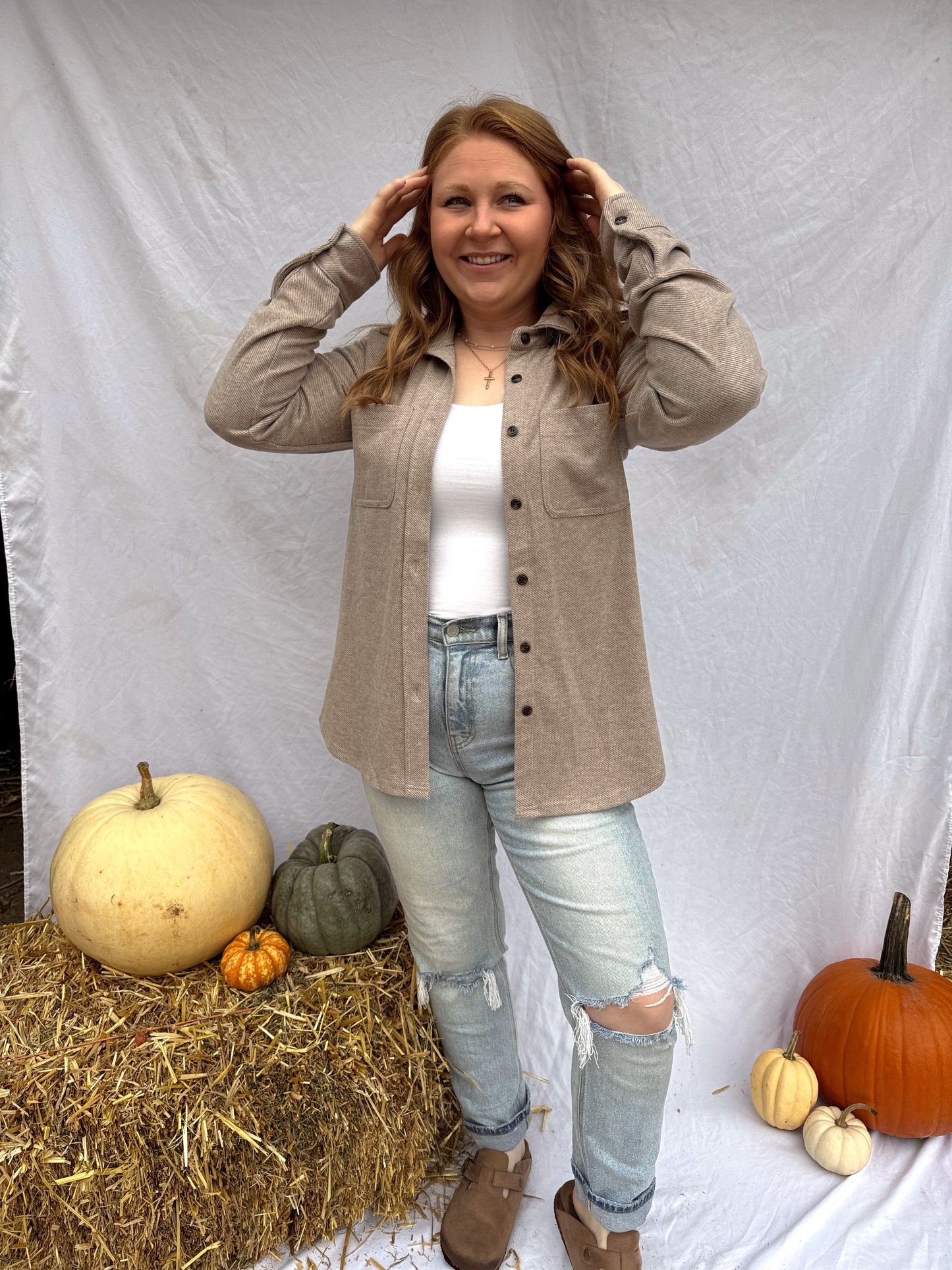Light Weight Button Up - Tan