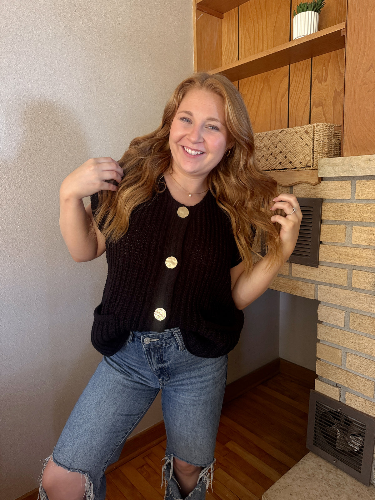 Button Up Sweater Vest