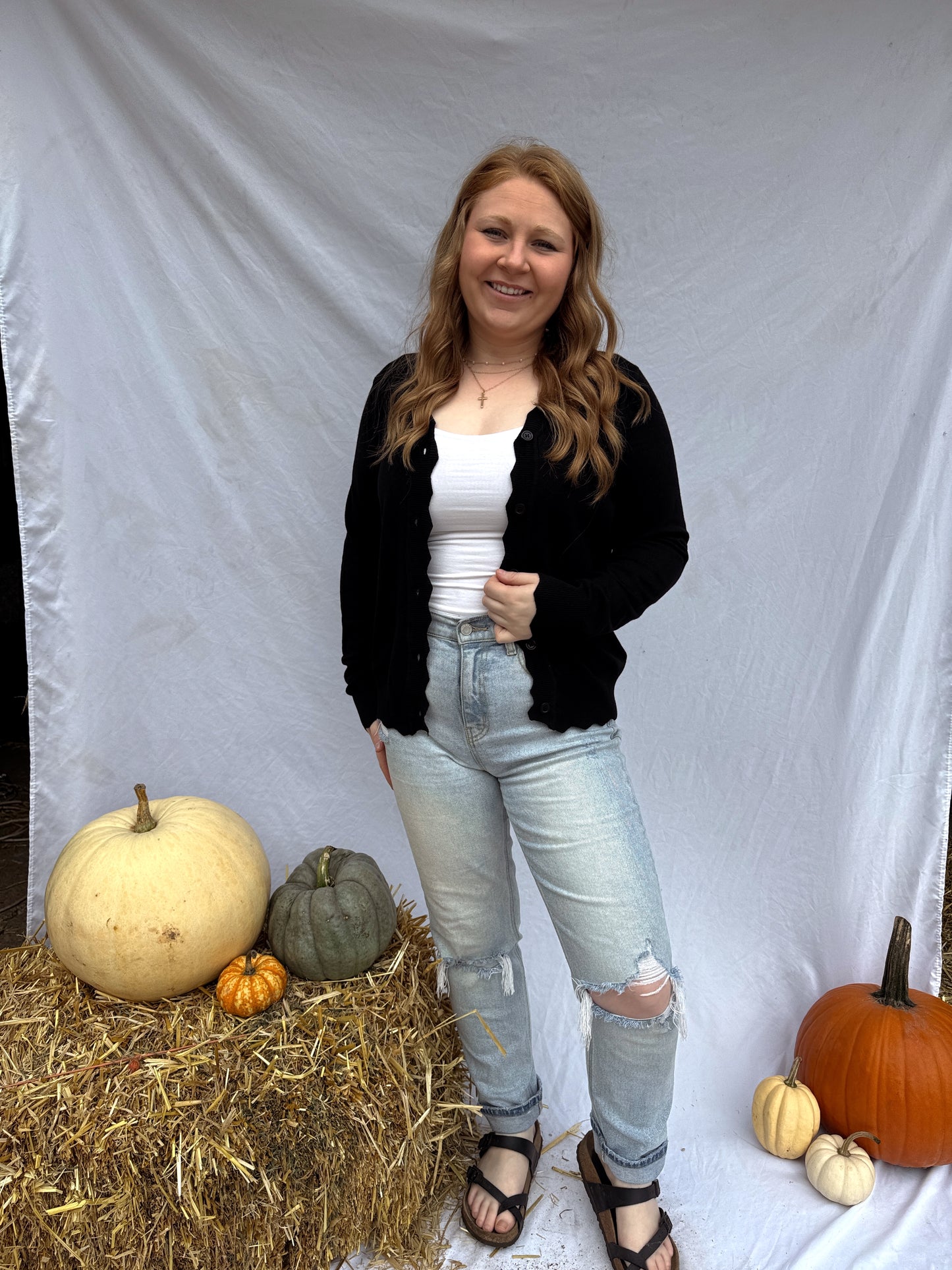 Black Scallop Cardigan