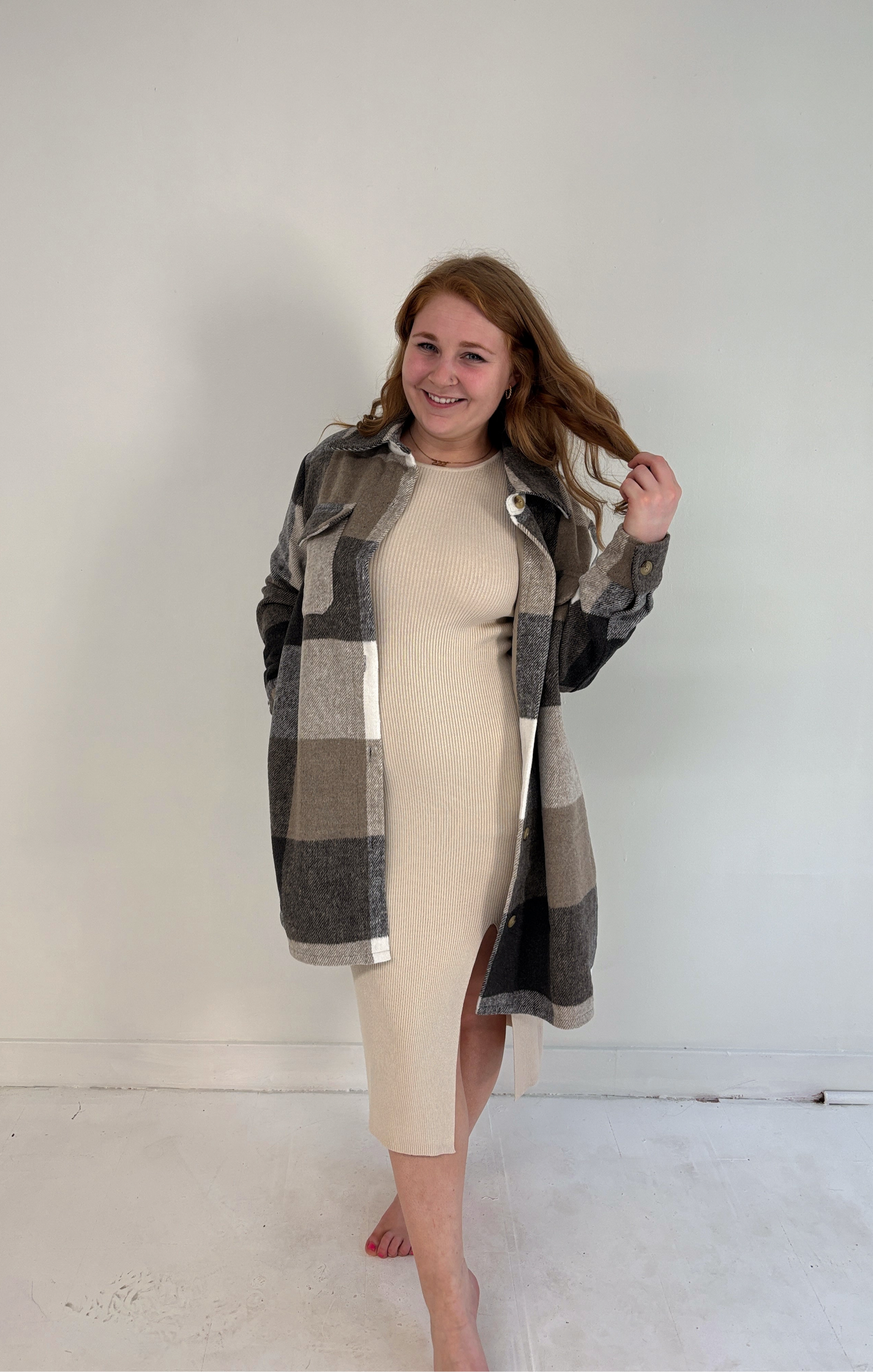 Callen Yarn Dyed Plaid Midi Shacket