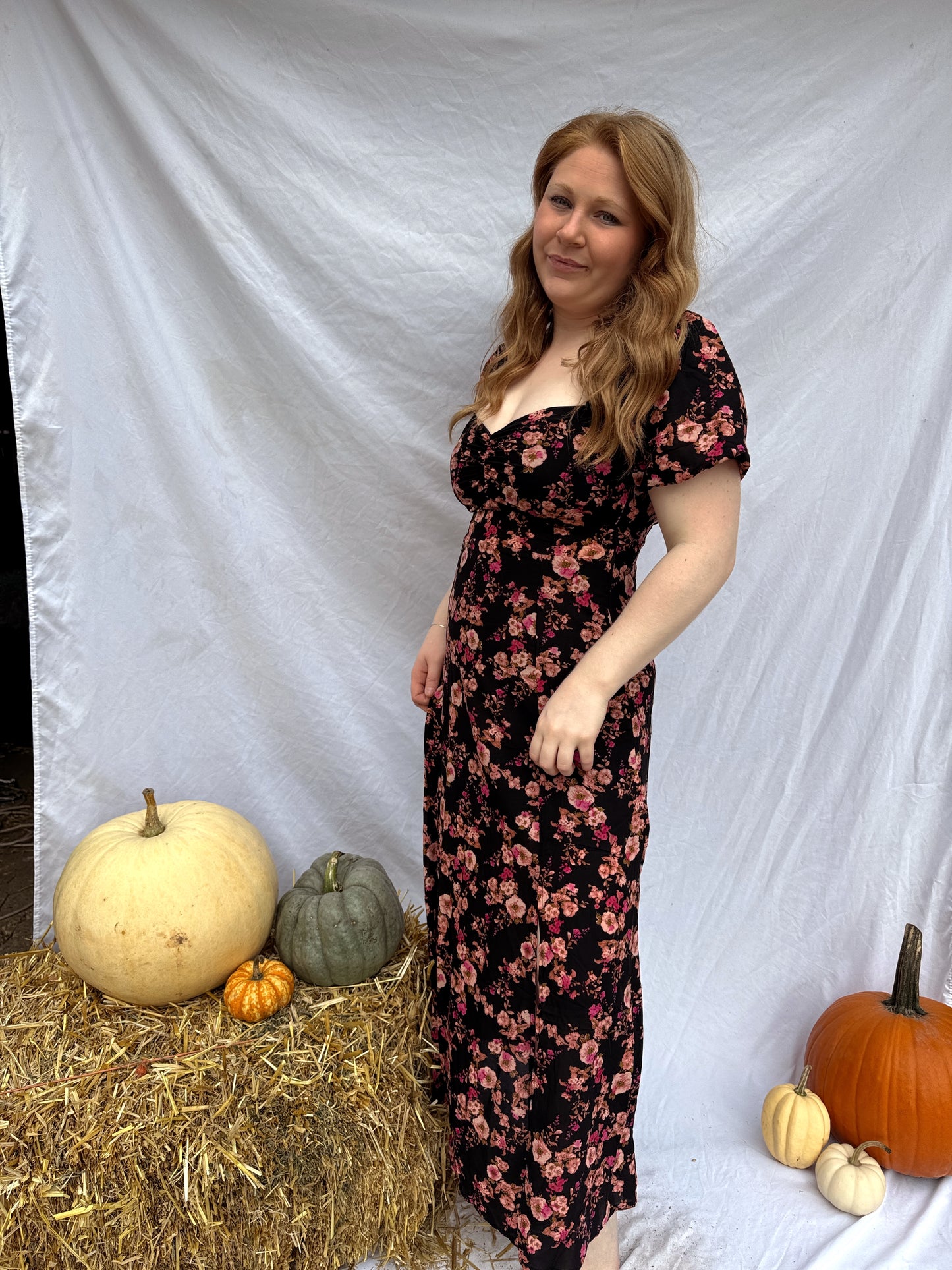 Floral Sweetheart Midi Dress