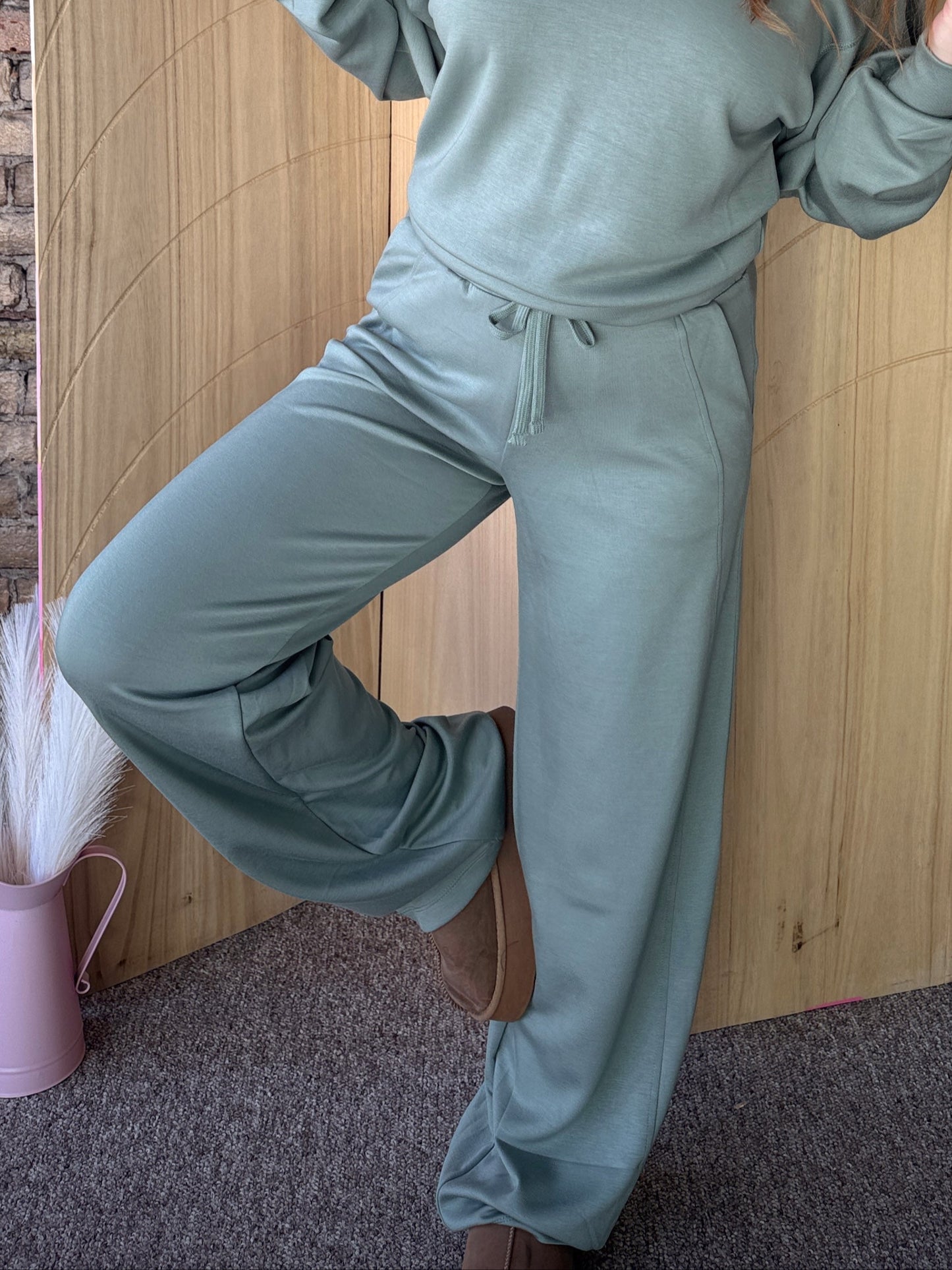 Drawstring Pants - Sage Green