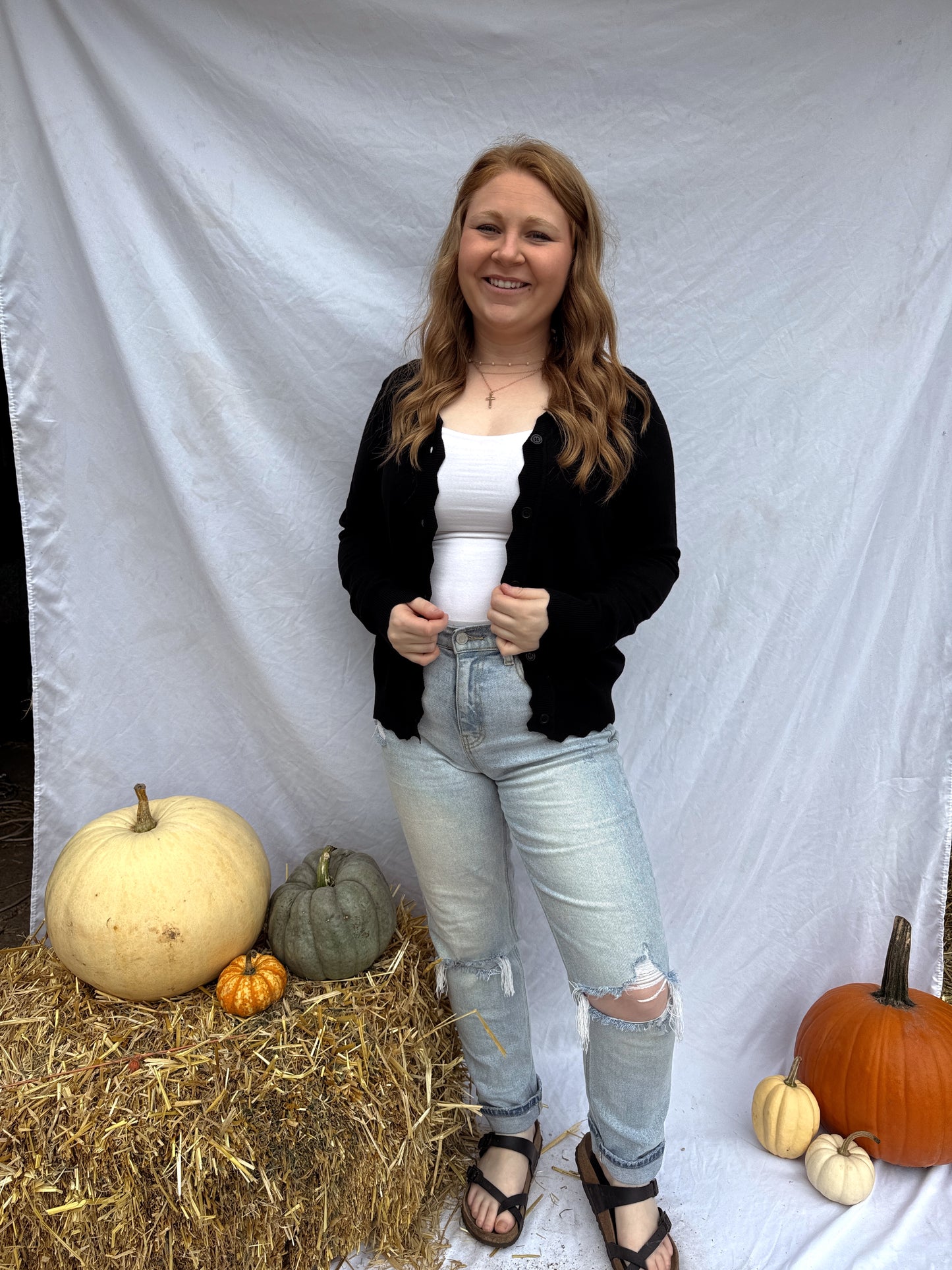 Black Scallop Cardigan