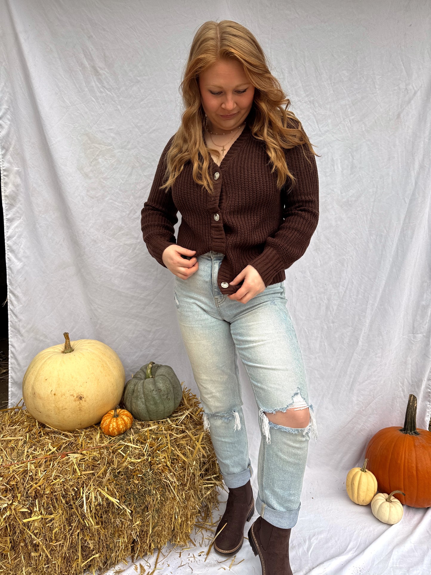 Cozy Season Brown Cardigan