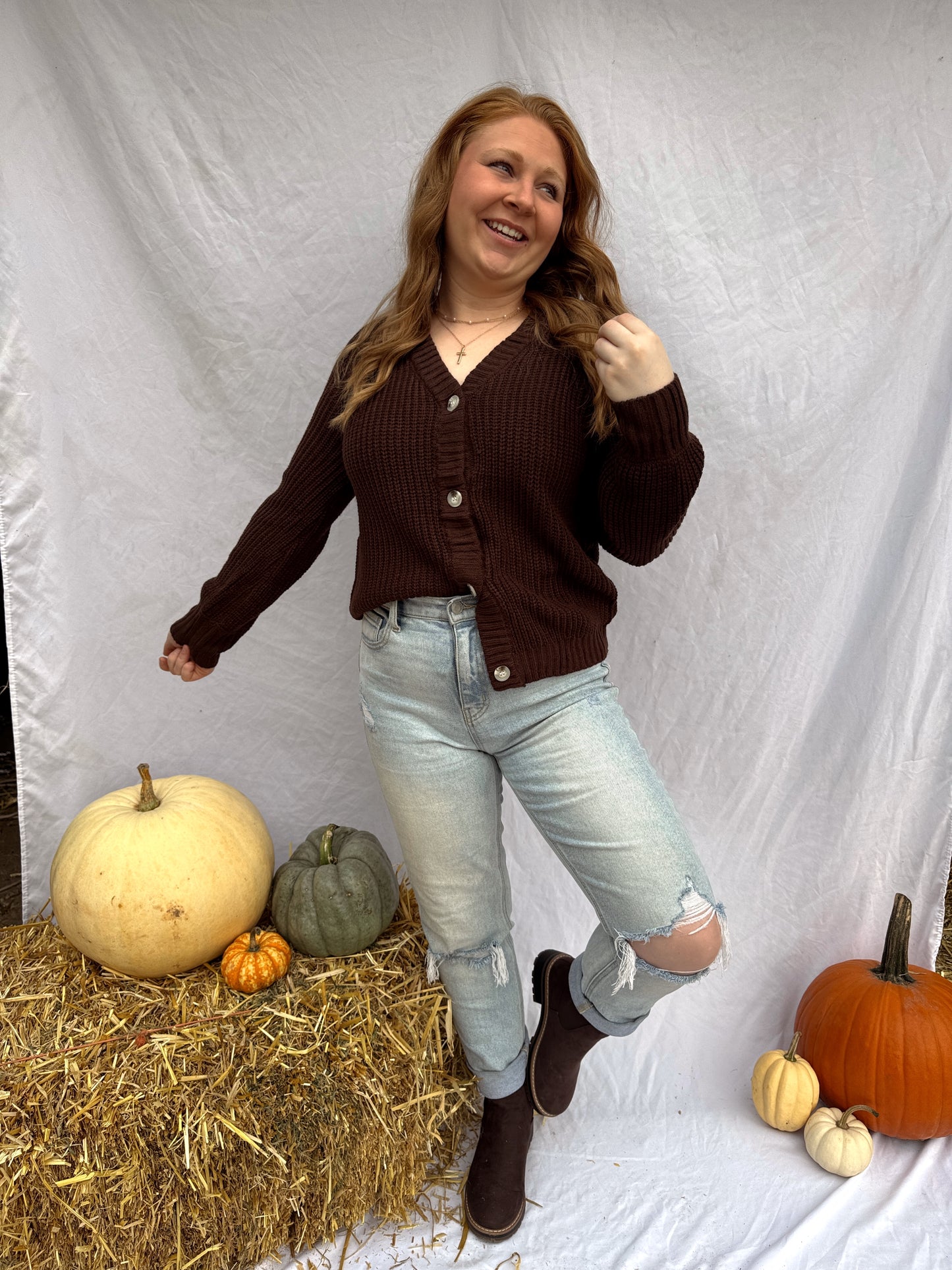 Cozy Season Brown Cardigan